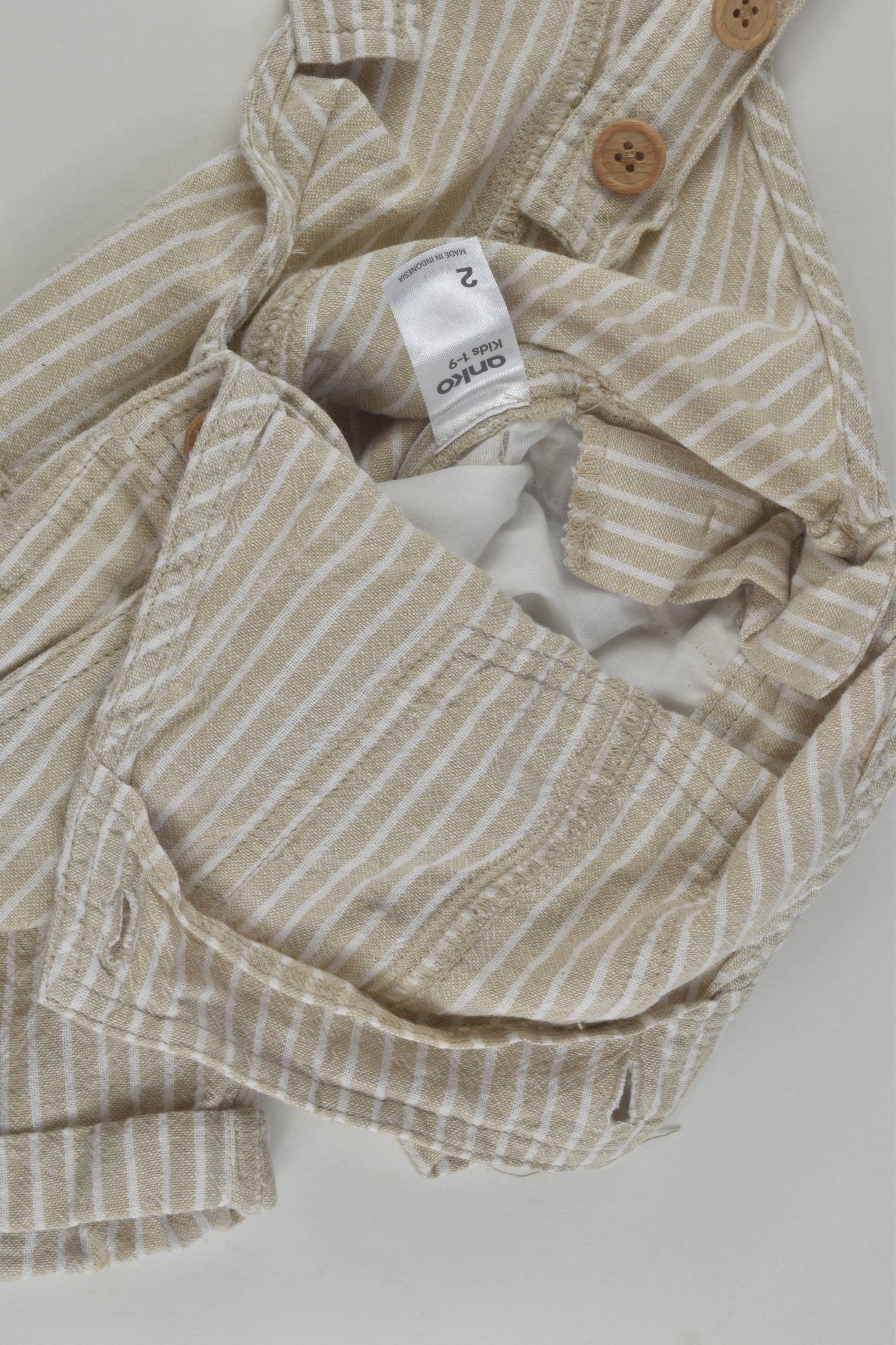 Anko Size 2 Linen Blend Short Overalls