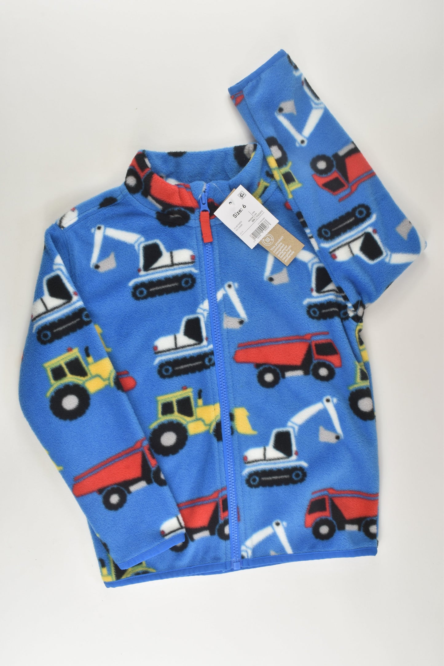 Anko Size 6 Vehicles Zip Flannel Jacket
