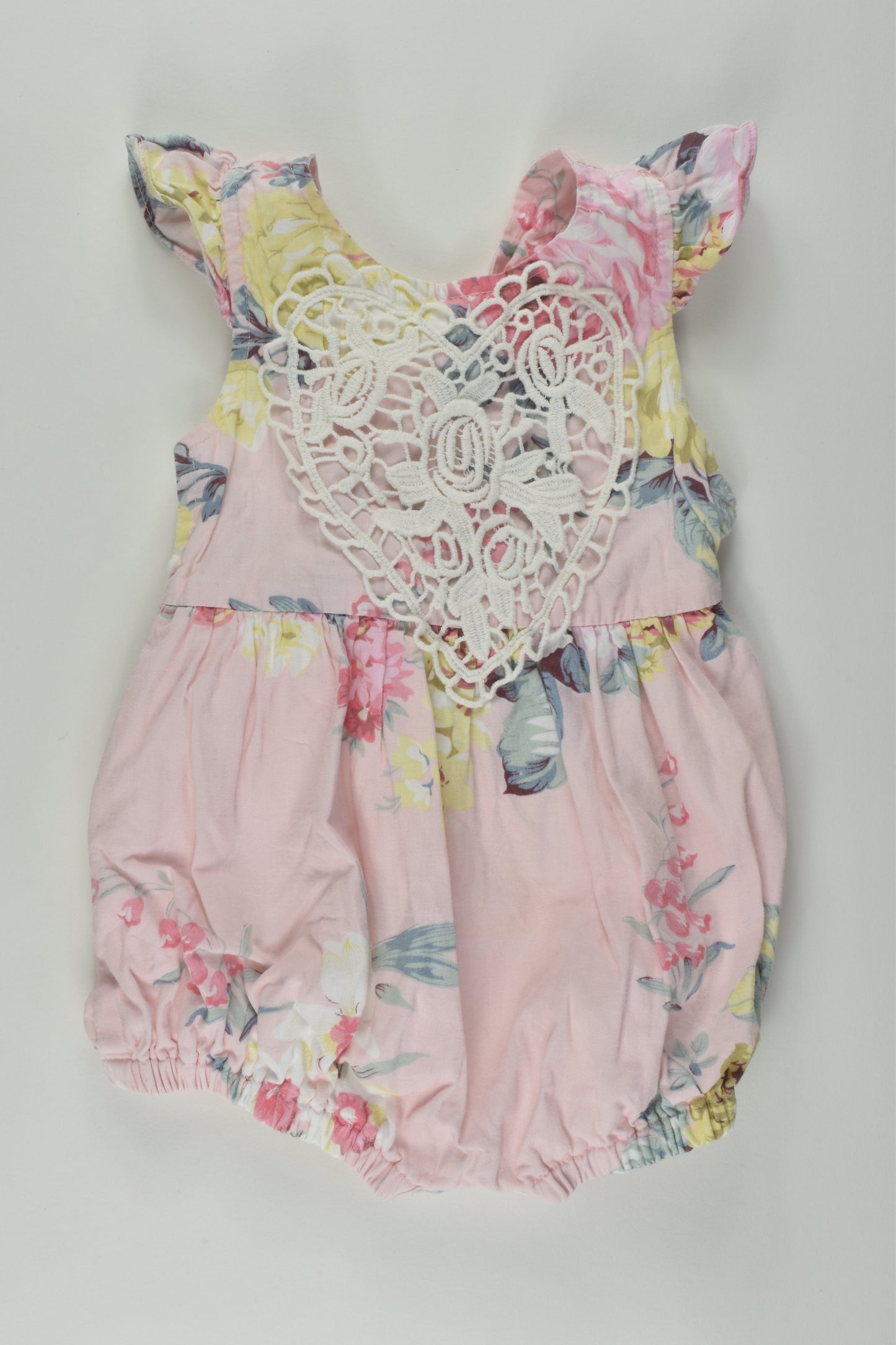 Arabella and Rose Size 00 Lined Floral Romper