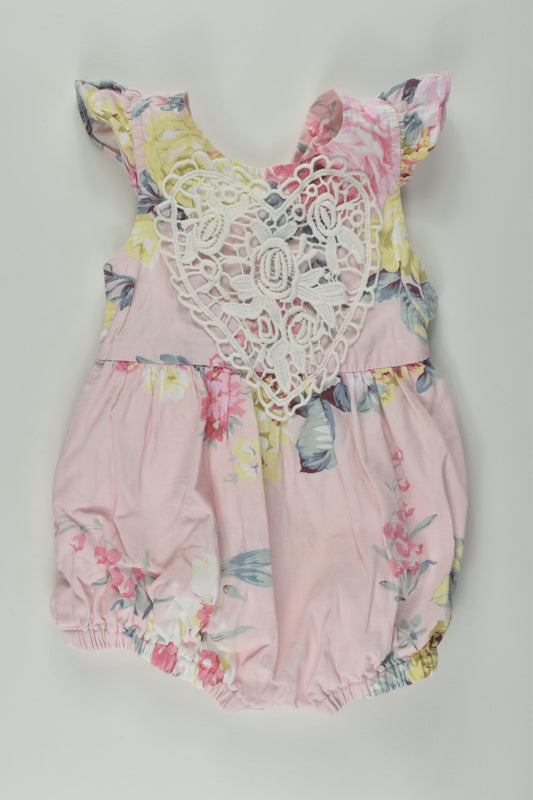 Arabella and Rose Size 00 Lined Floral Romper