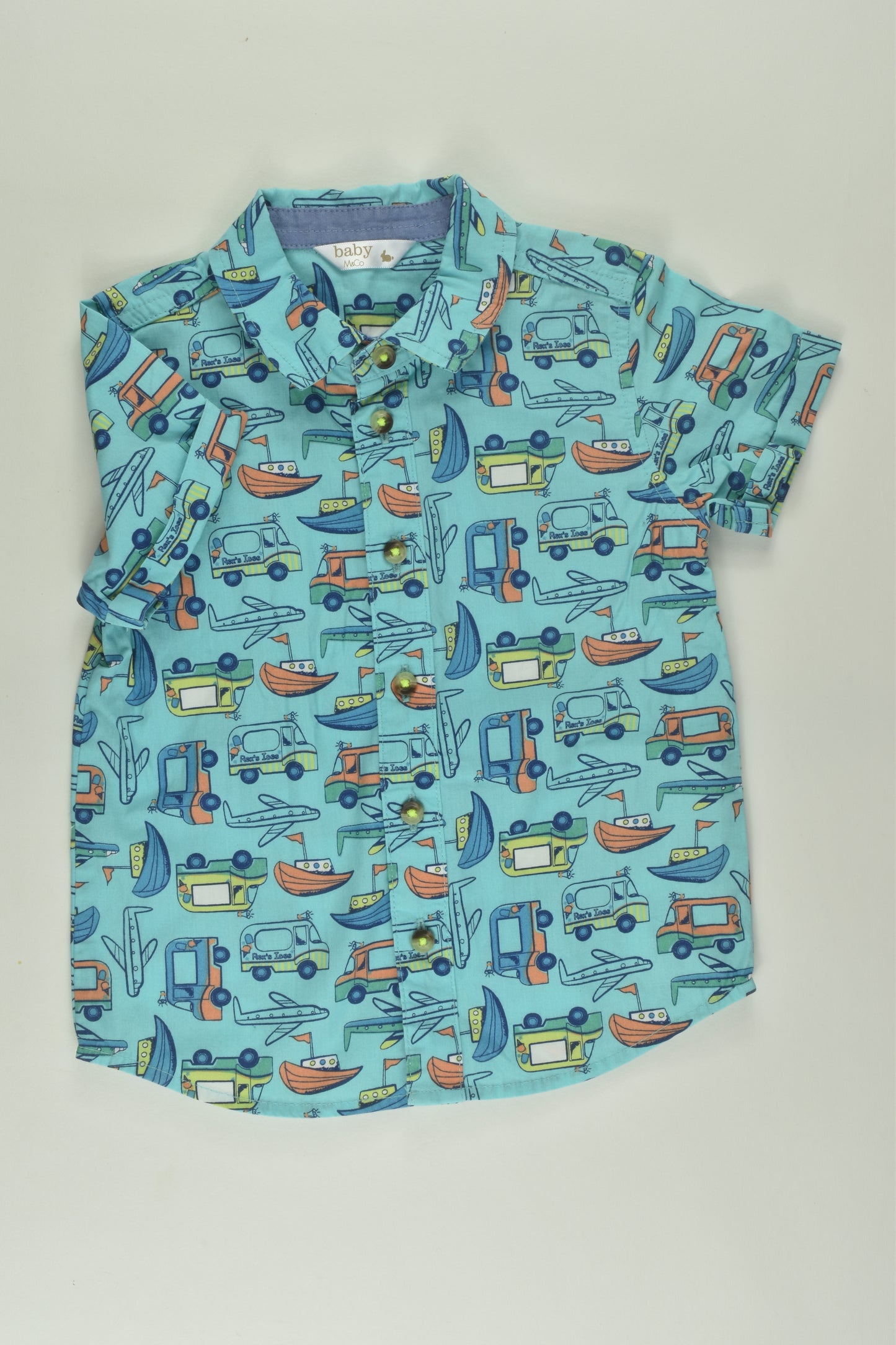 Baby M&Co Size 1 Vehicle Button-up shirt
