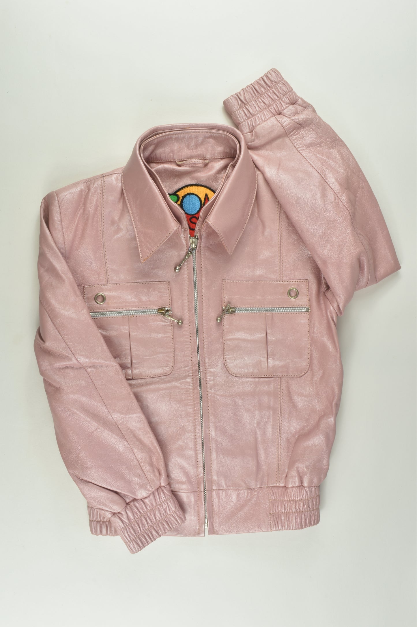 Bombastic Size 4 Leather Jacket with Removable Collar
