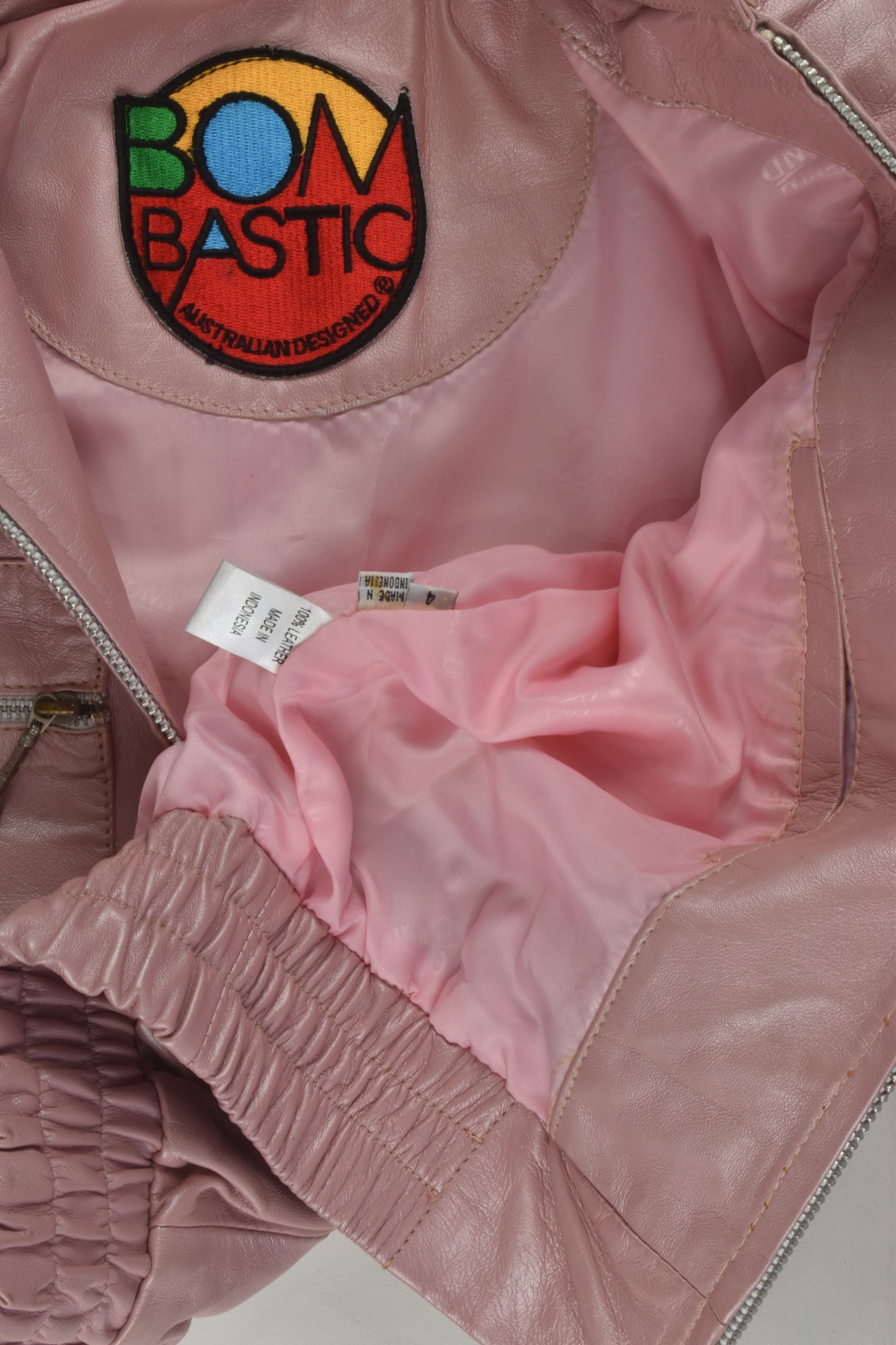 Bombastic Size 4 Leather Jacket with Removable Collar