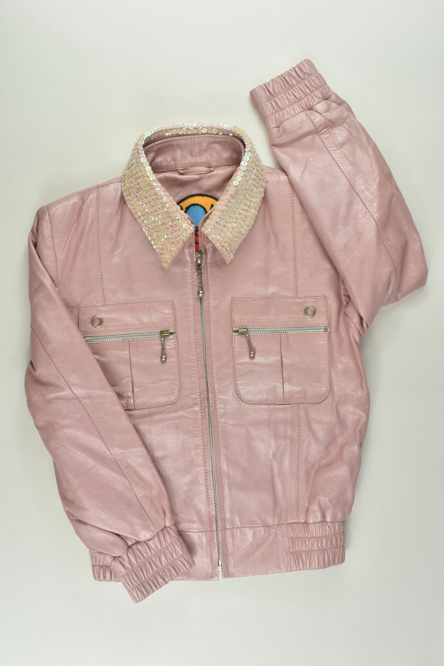 Bombastic Size 4 Leather Jacket with Removable Collar
