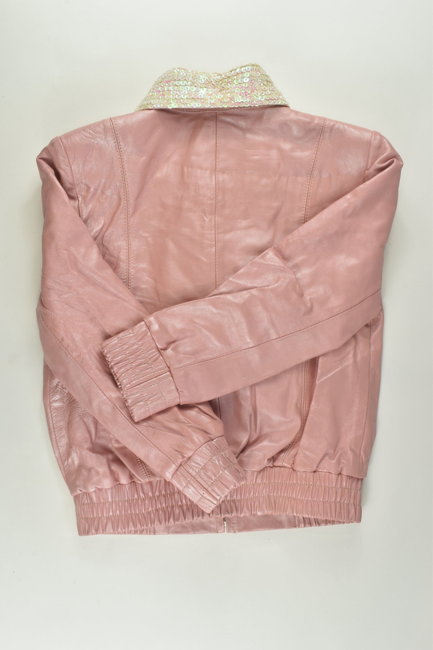 Bombastic Size 8 Leather Jacket with Removable Collar
