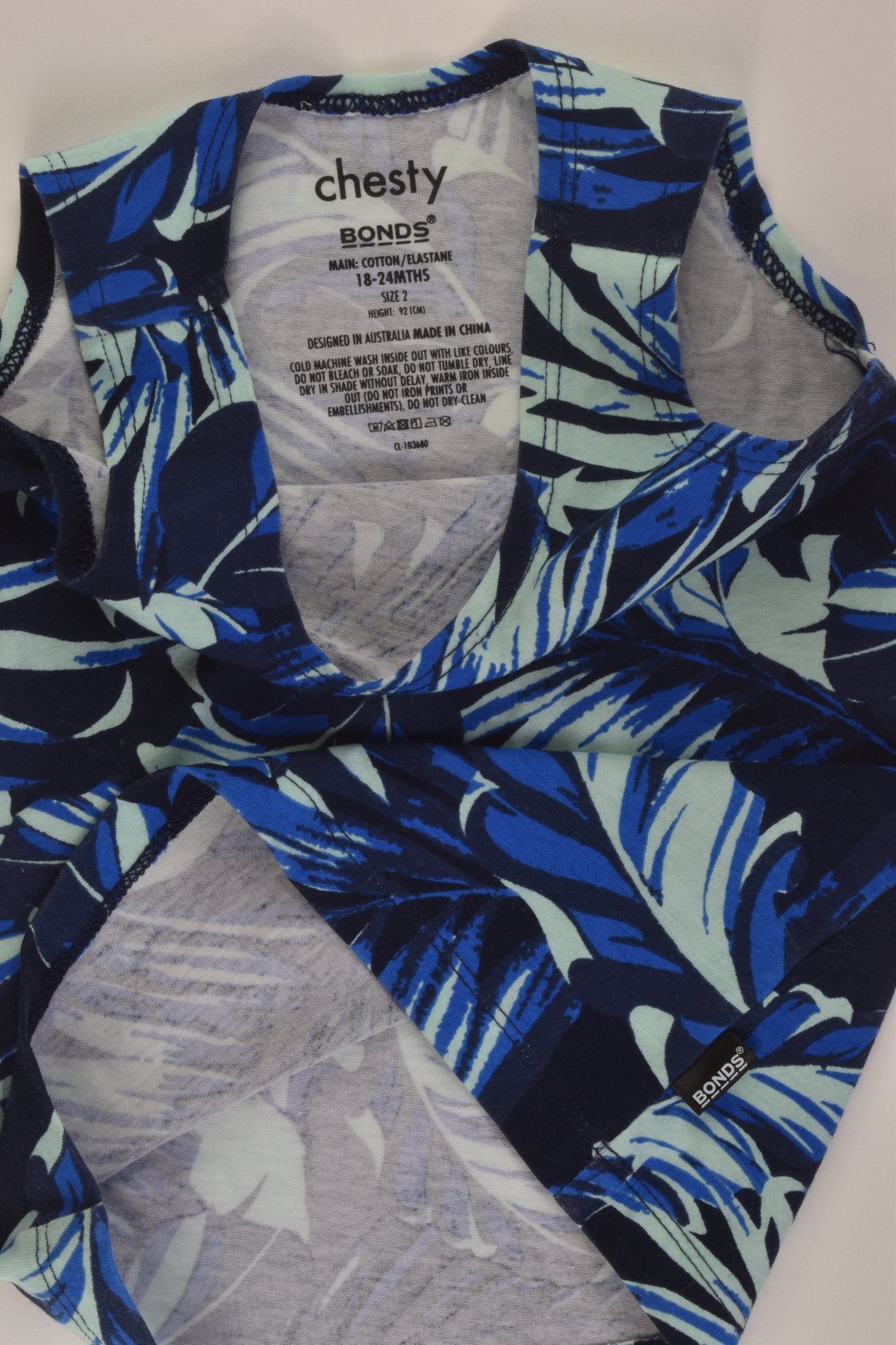 Bonds Size 2 Chesty Singlet