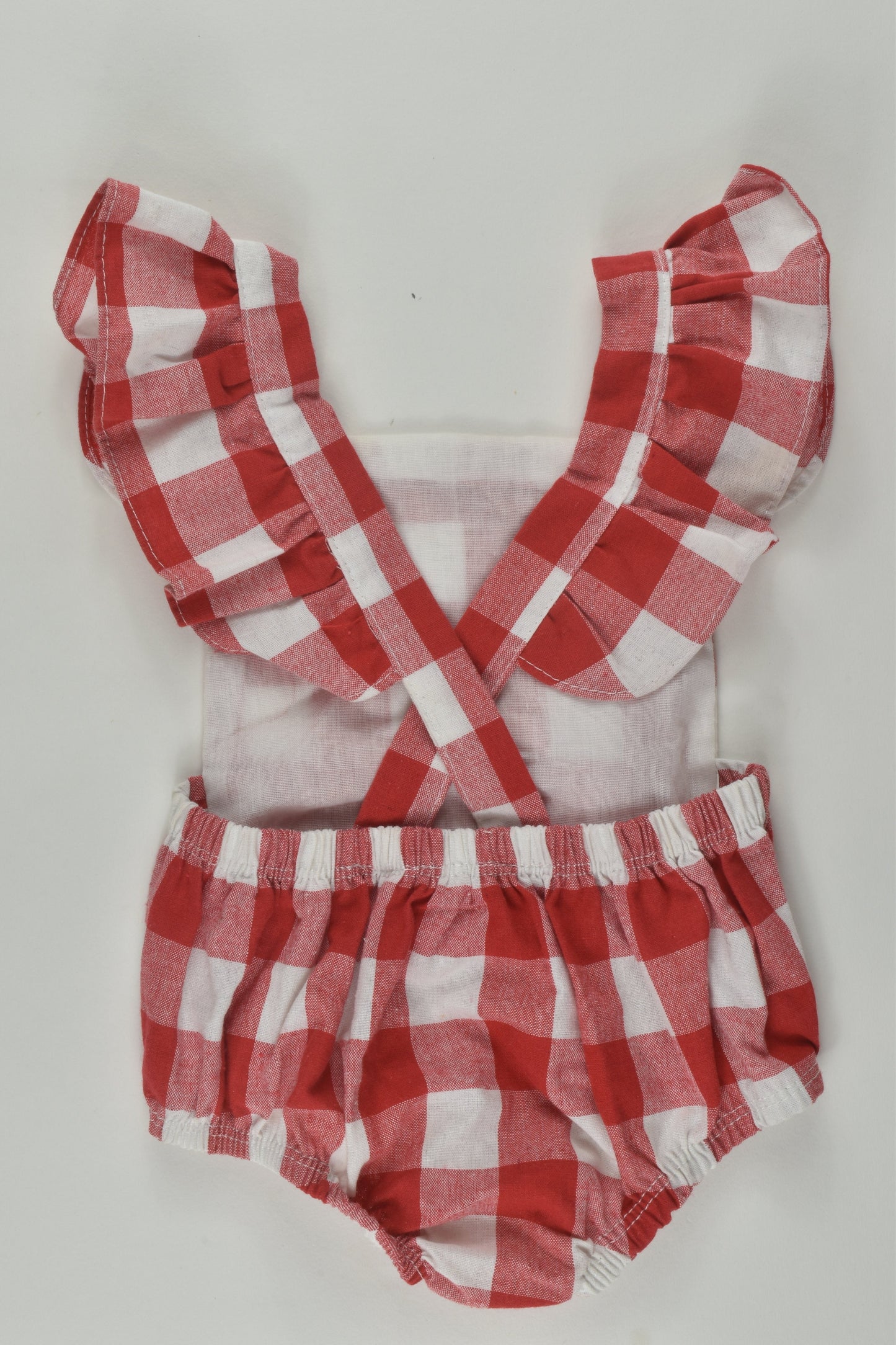 Brand Unknown Size 000 Checked Bubble Romper