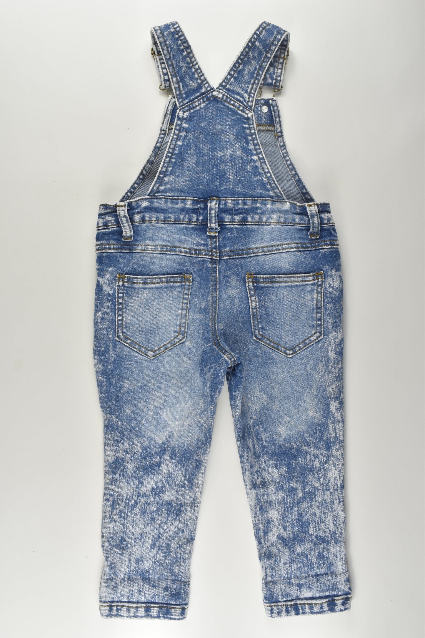 Breakers Size 2 Acid-wash Denim Overalls