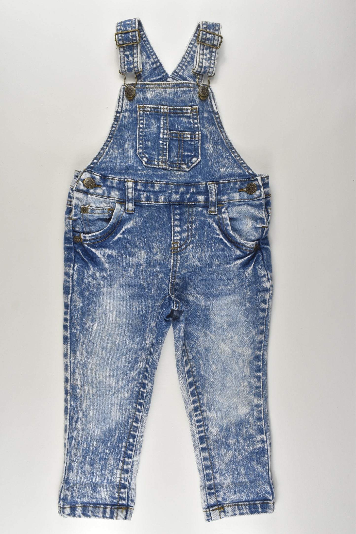 Breakers Size 2 Acid-wash Denim Overalls