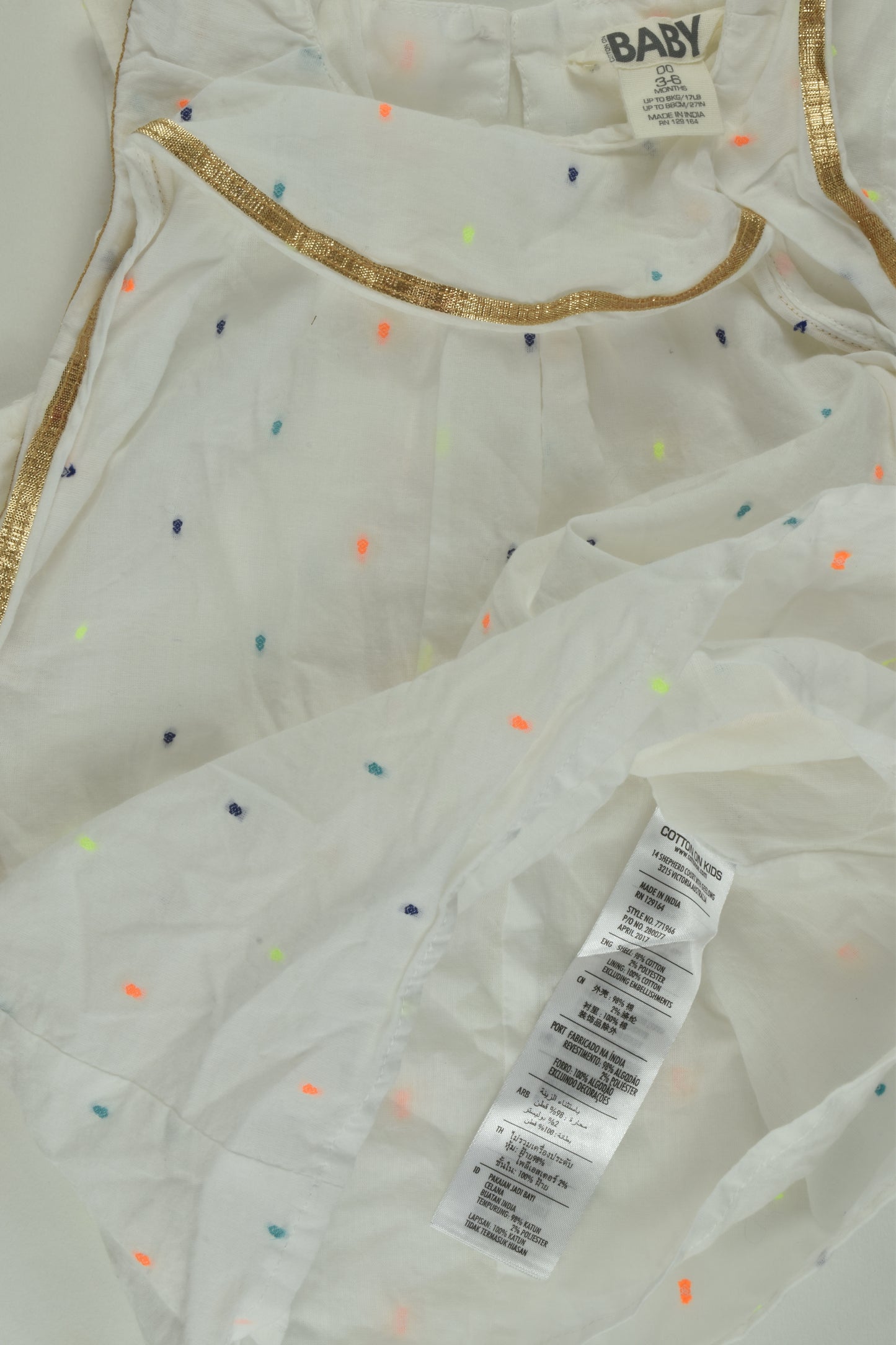 Cotton On Baby Size 00 Lined Dress