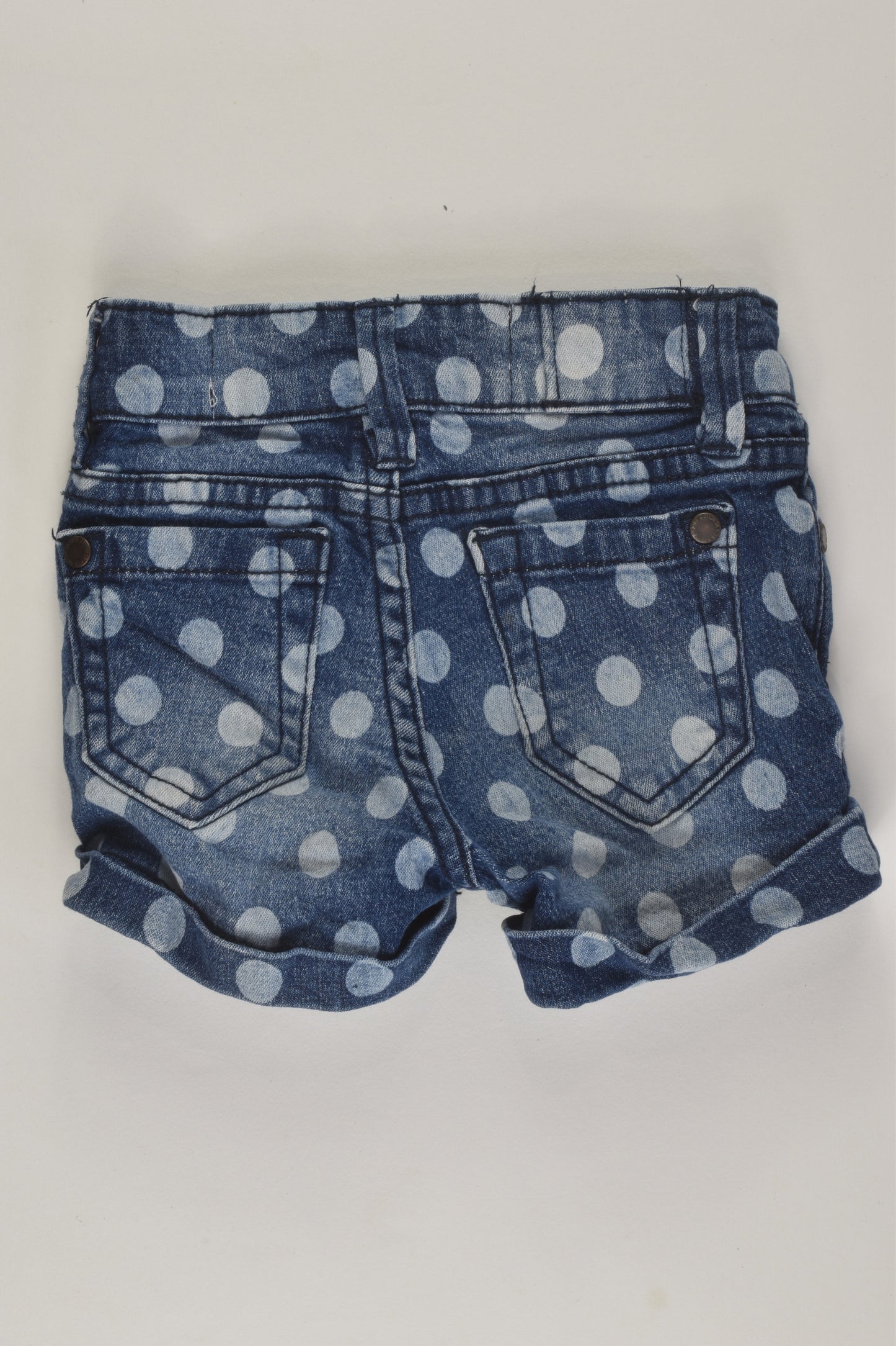 Cotton On Kids Size 1 Dotty Denim Shorts
