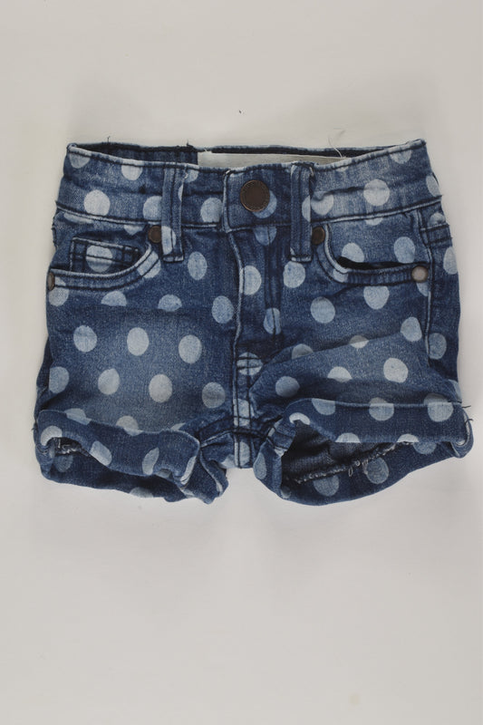 Cotton On Kids Size 1 Dotty Denim Shorts