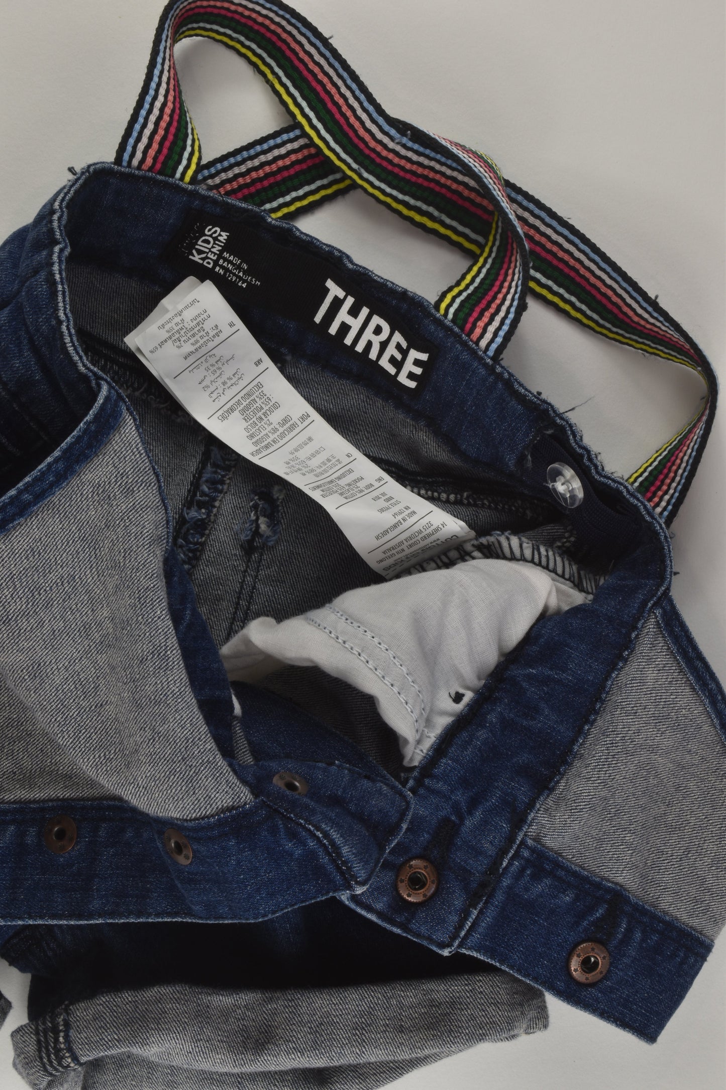 Cotton On Kids Size 3 Short Denim Overalls
