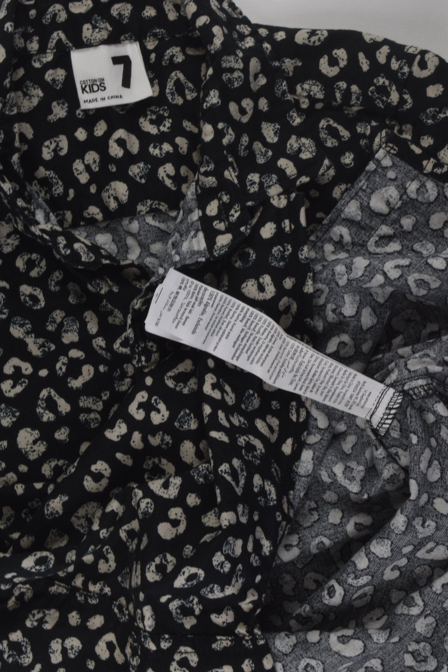 Cotton On Kids Size 7 Leopard Print Shirt