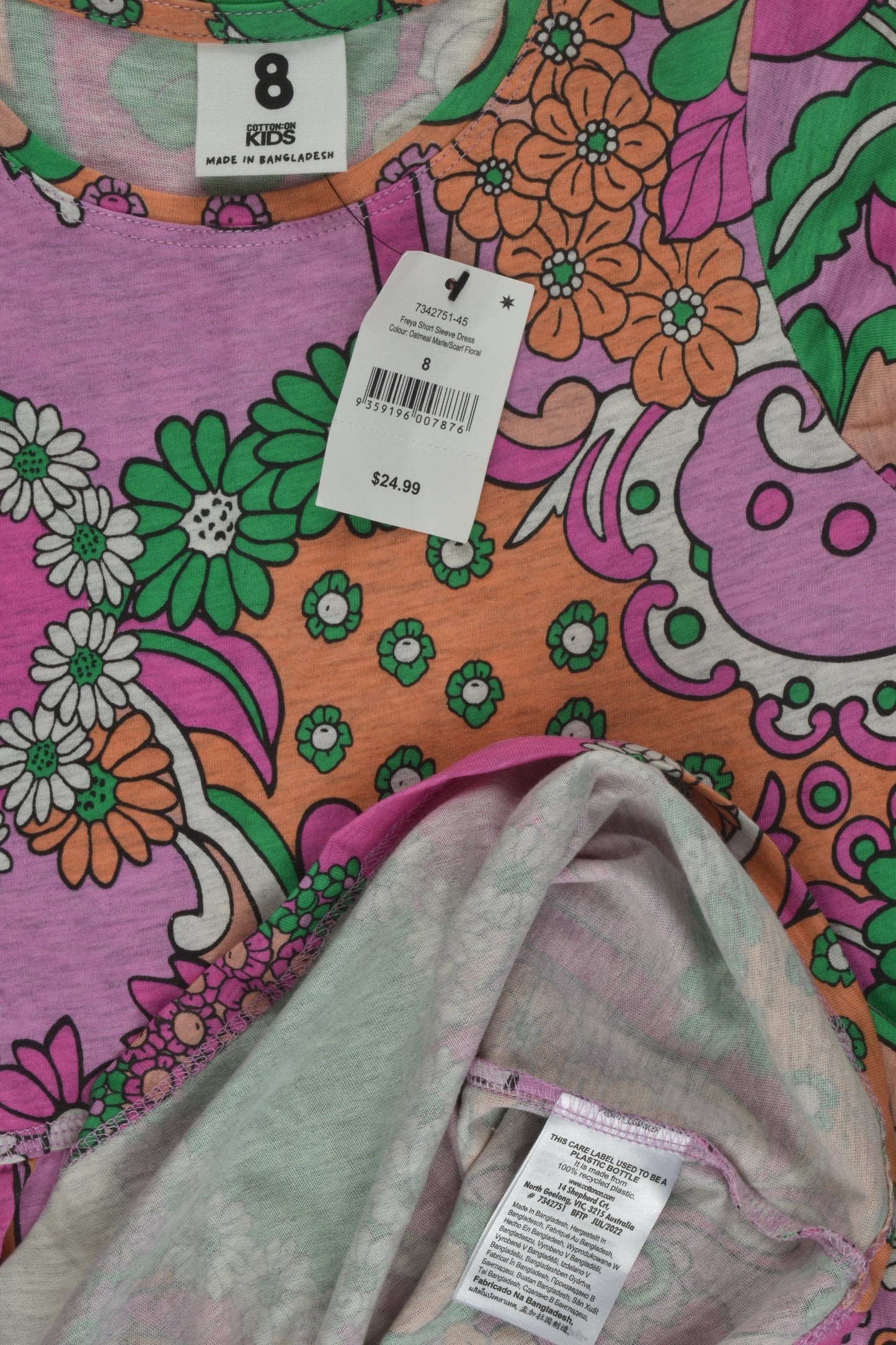 Cotton On Kids Size 8 Retro Print Dress