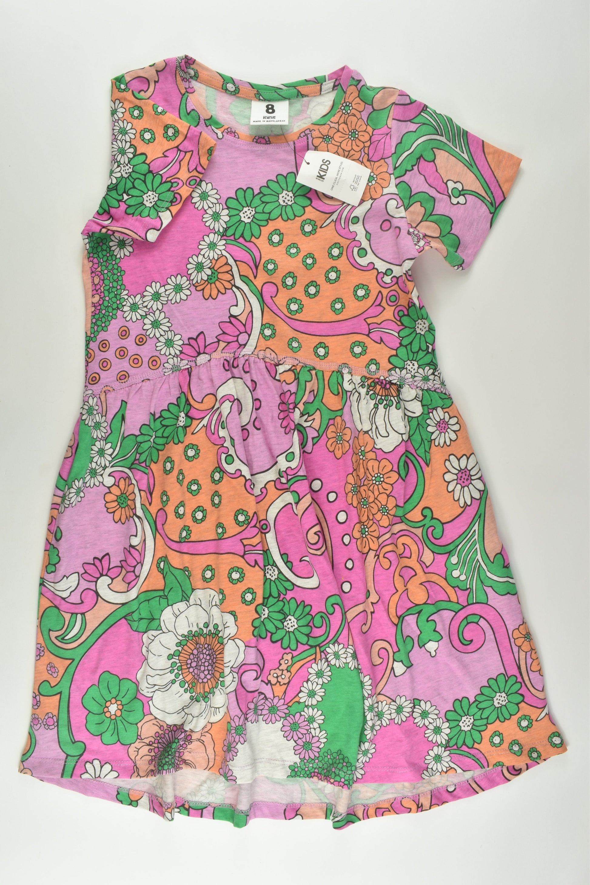 Cotton On Kids Size 8 Retro Print Dress