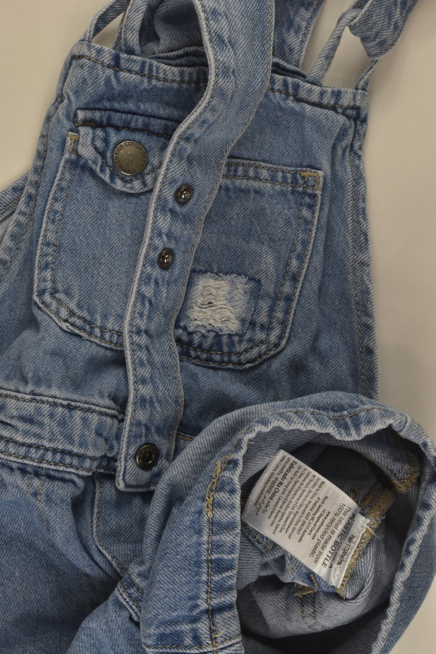 Cotton On Kids Size 8 'You Are Smart' Short Denim Overalls