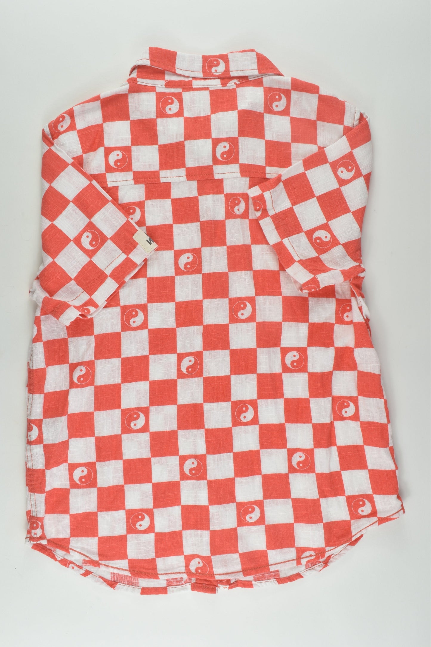 Cotton On Kids Size 9-10 Yin and Yang Linen Blend Shirt