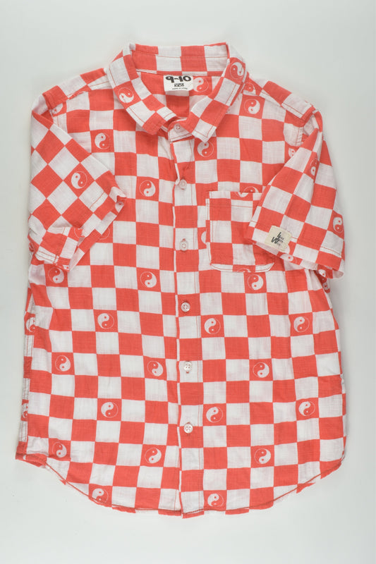 Cotton On Kids Size 9-10 Yin and Yang Linen Blend Shirt