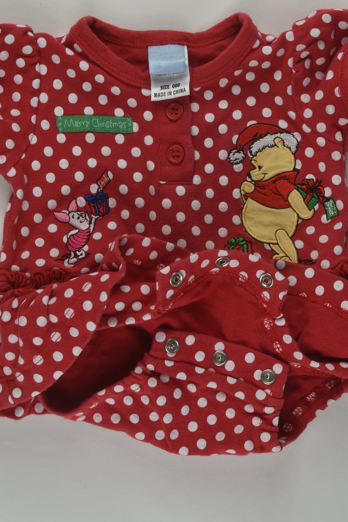 Disney Baby Size 000 Winnie the Pooh Christmas Romper