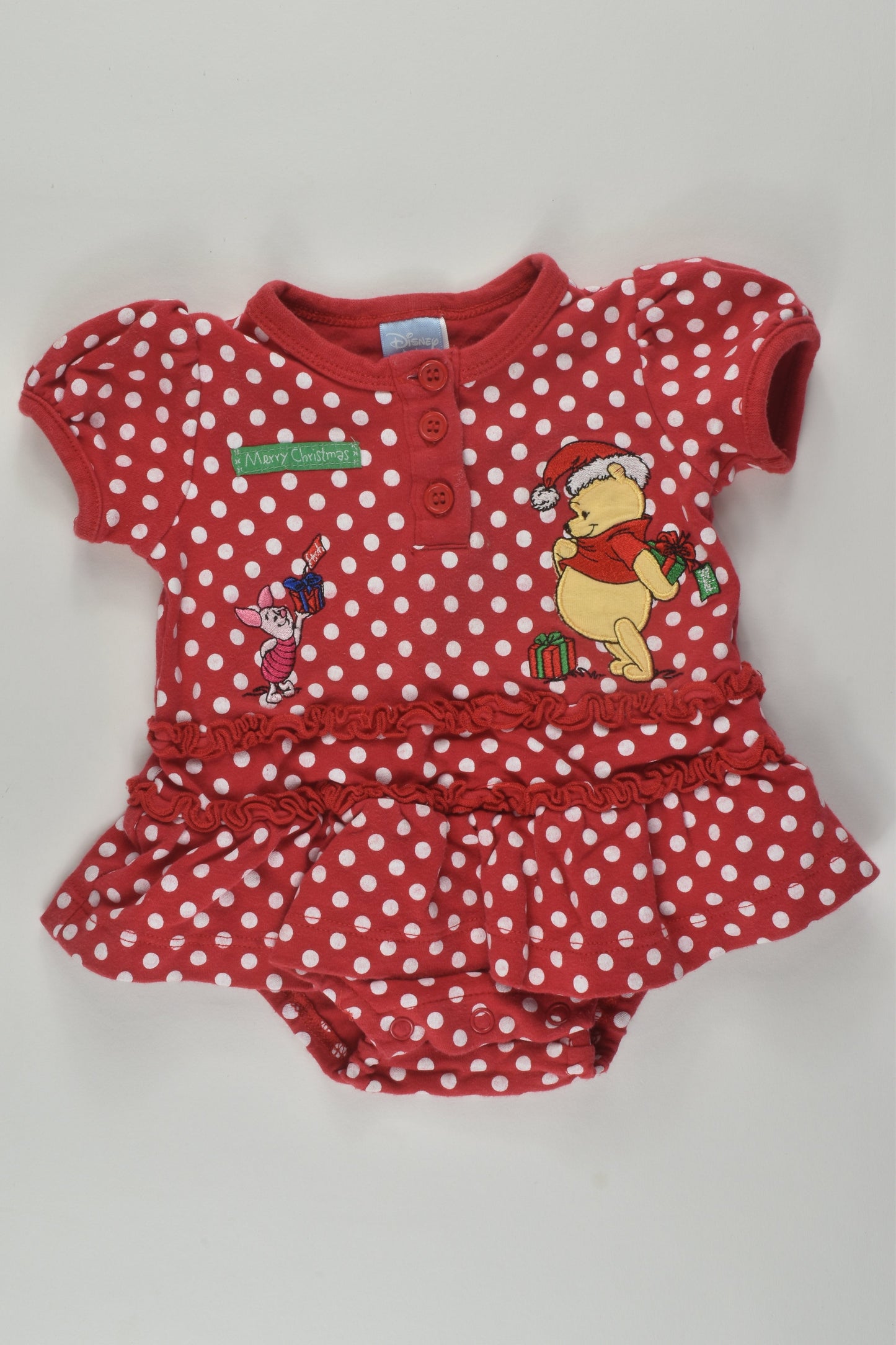 Disney Baby Size 000 Winnie the Pooh Christmas Romper