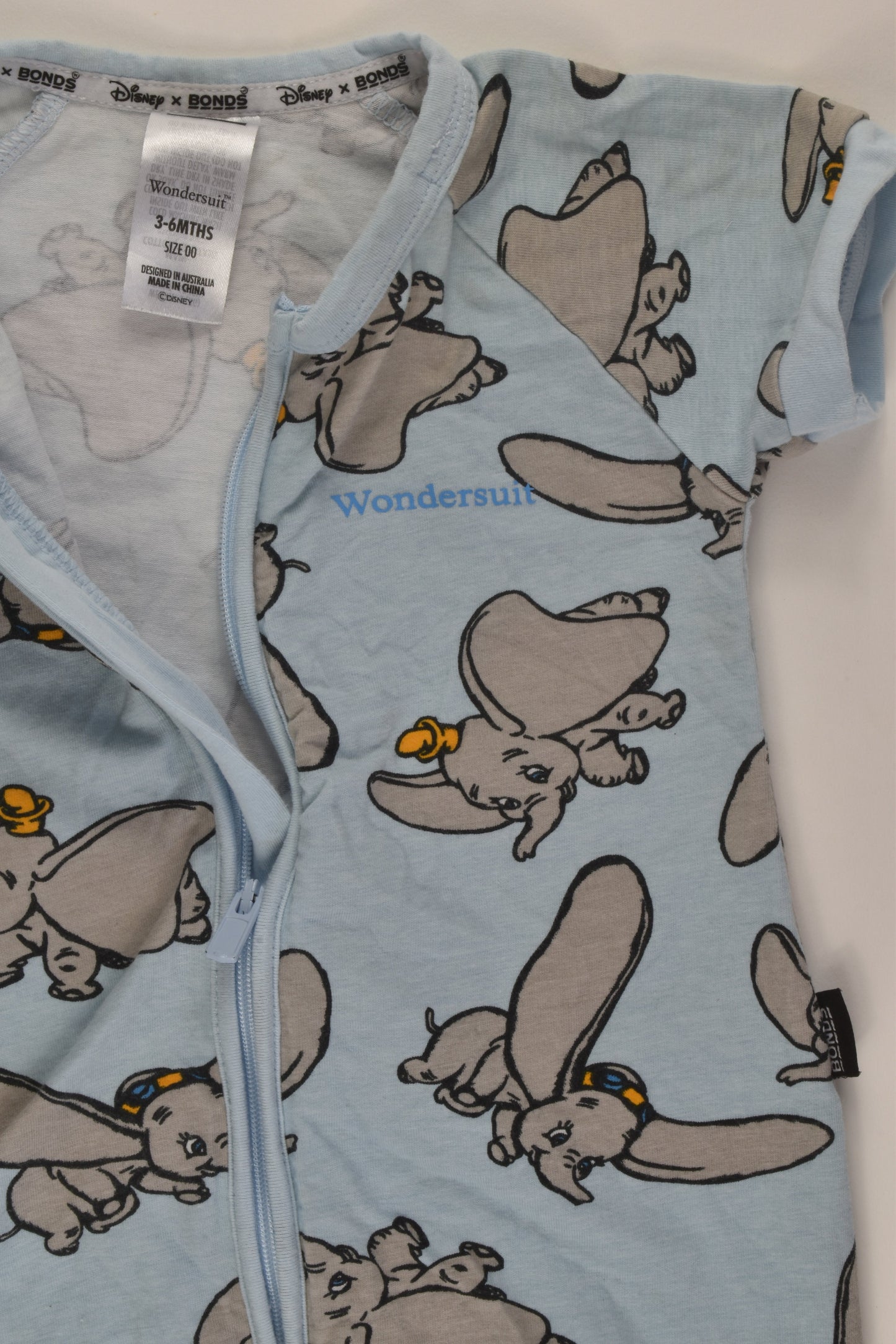 Disney x Bonds Size 00 Dumbo Short Wondersuit