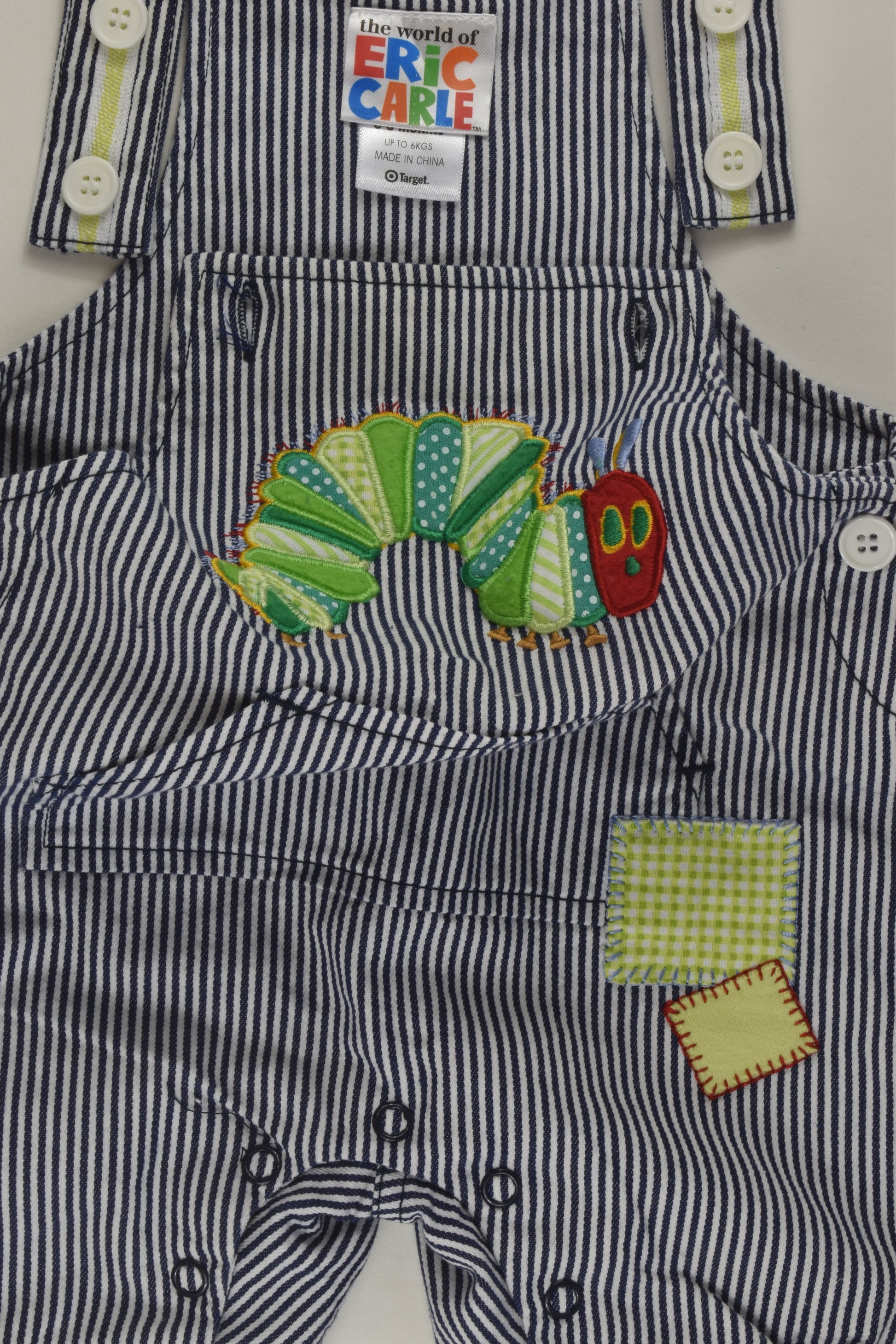Eric Carle by Target Size 000 The Very Hungry Caterpillar Short Overalls