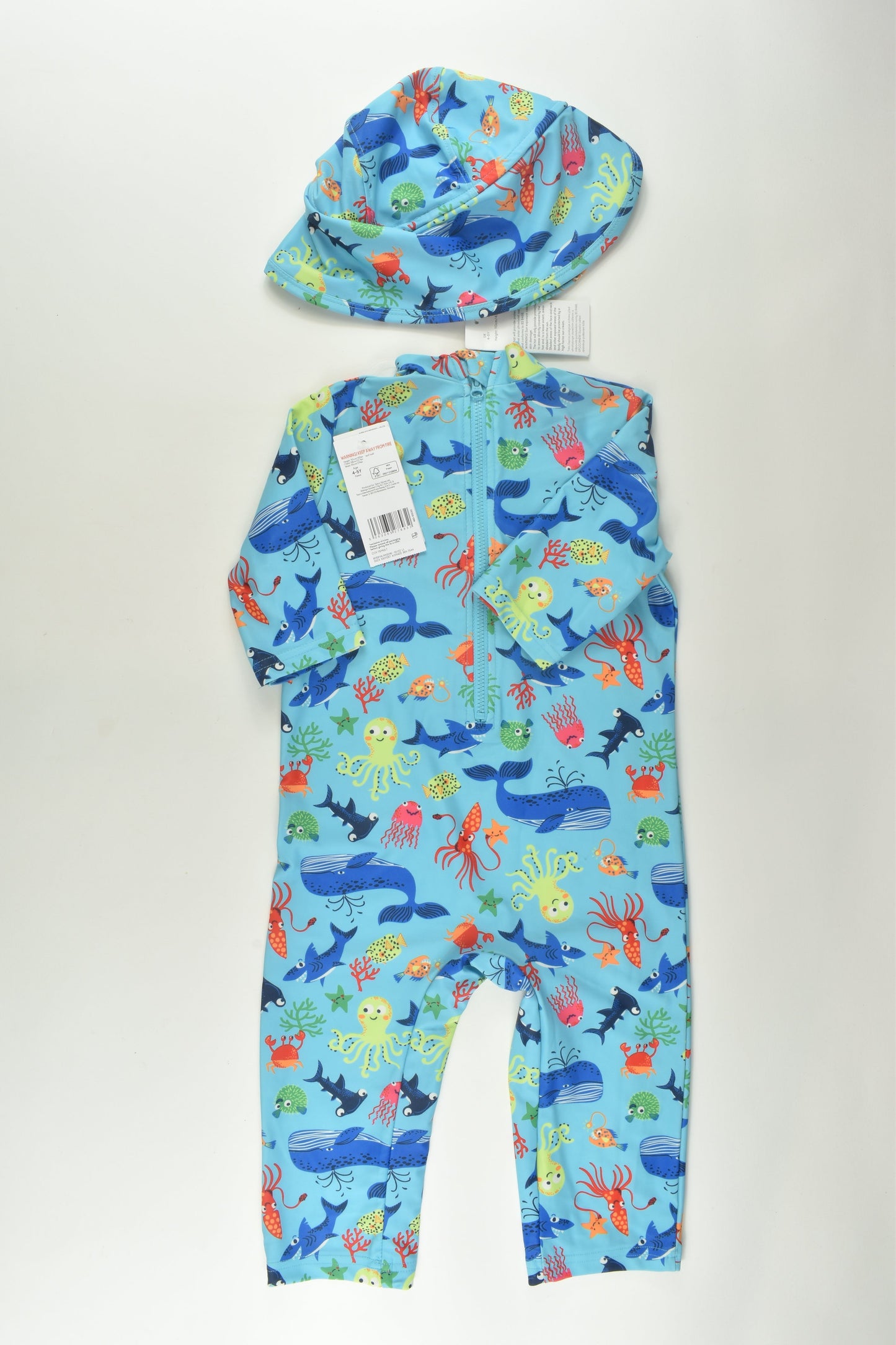 F&F Size 4-5 Rashie Suit and Hat