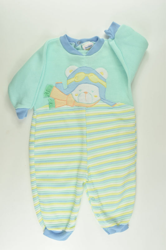 Fluffies Size 0 Vintage Pilot Teddy Romper