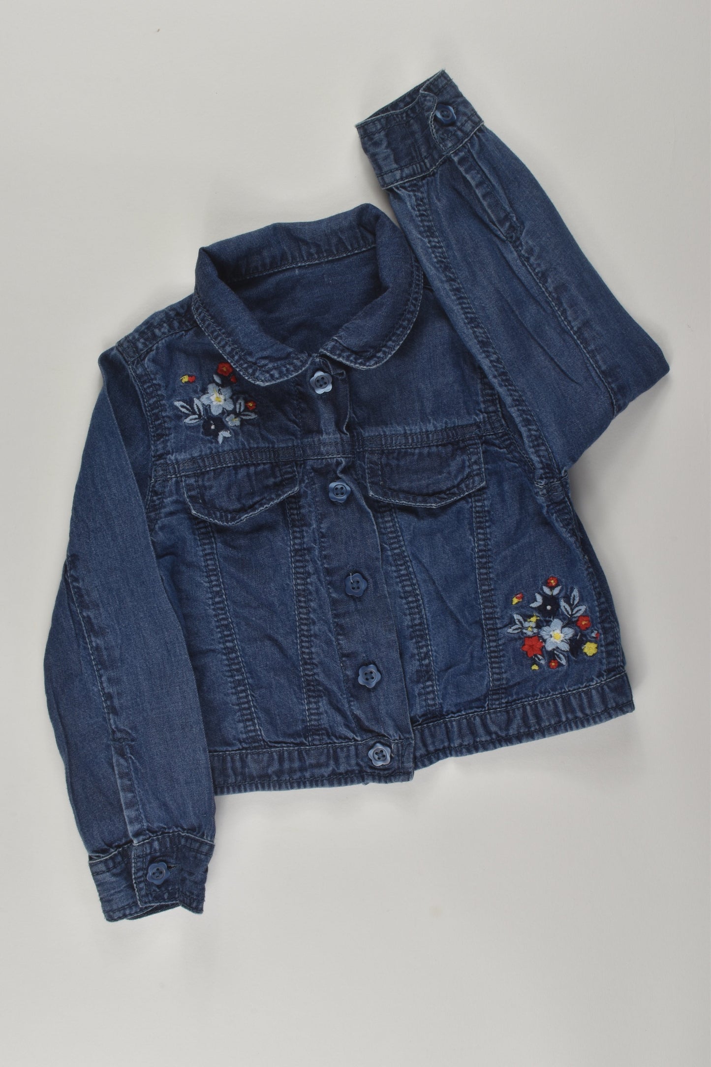 George Size 0 Embroidery Lightweight Denim Jacket