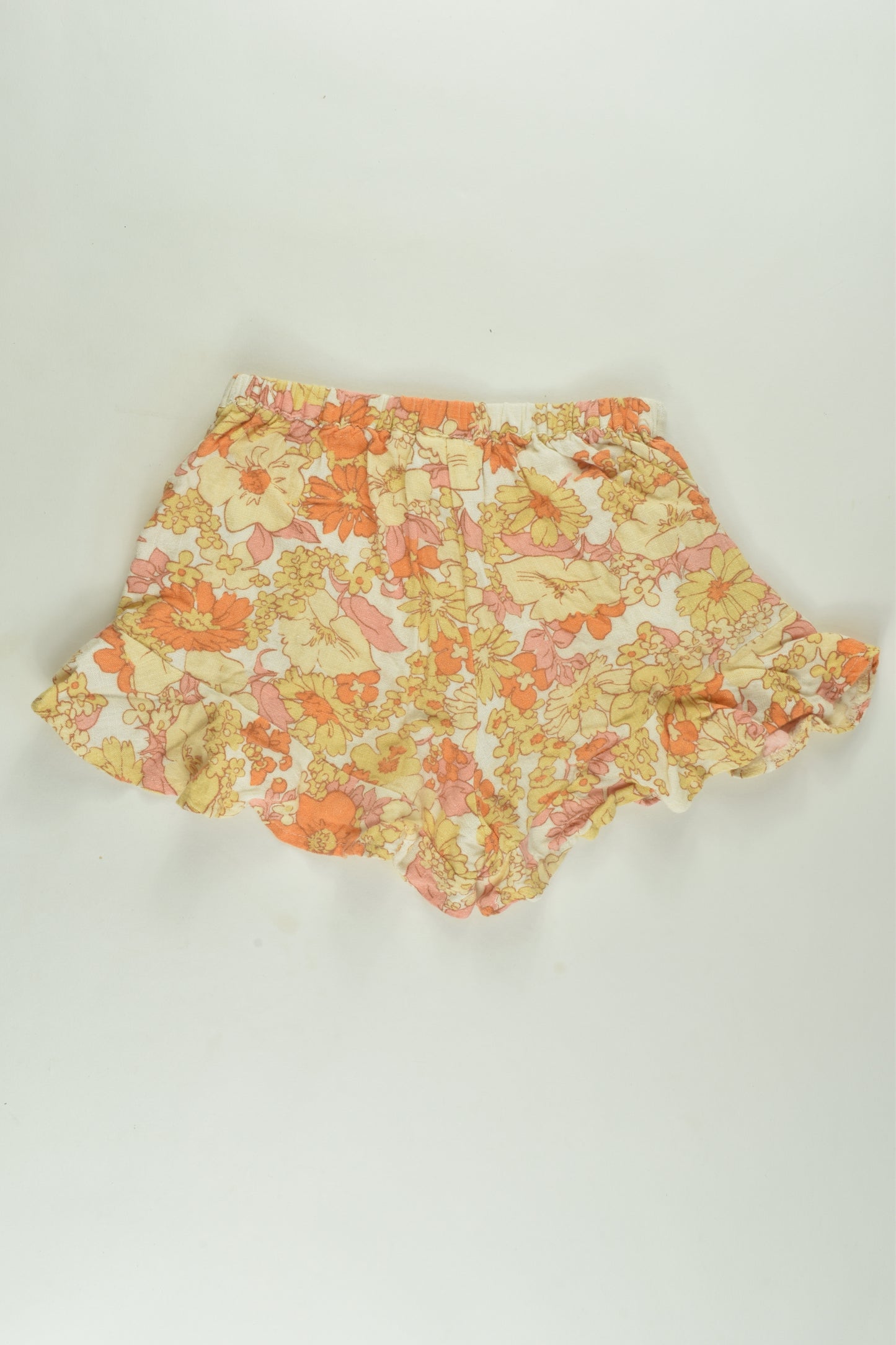 Ghanda Size 5-6 Floral Linen Blend Shorts