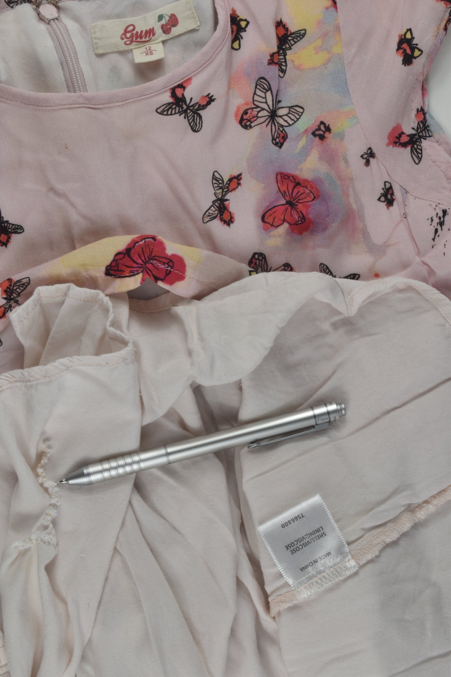 Gum Size 12 Lined Butterflies Dress