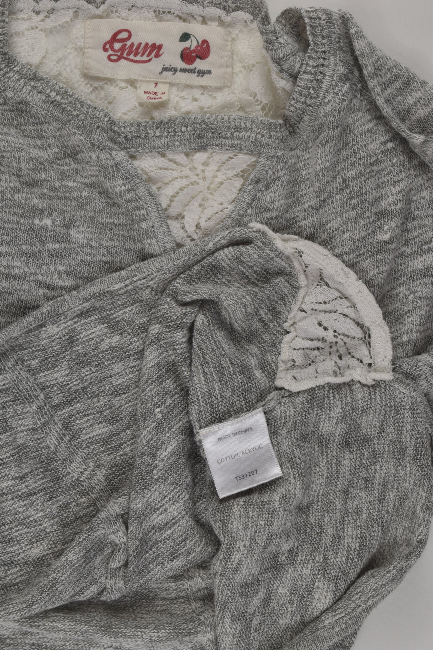 Gum Size 7 Knit Jumper with Lace Detail