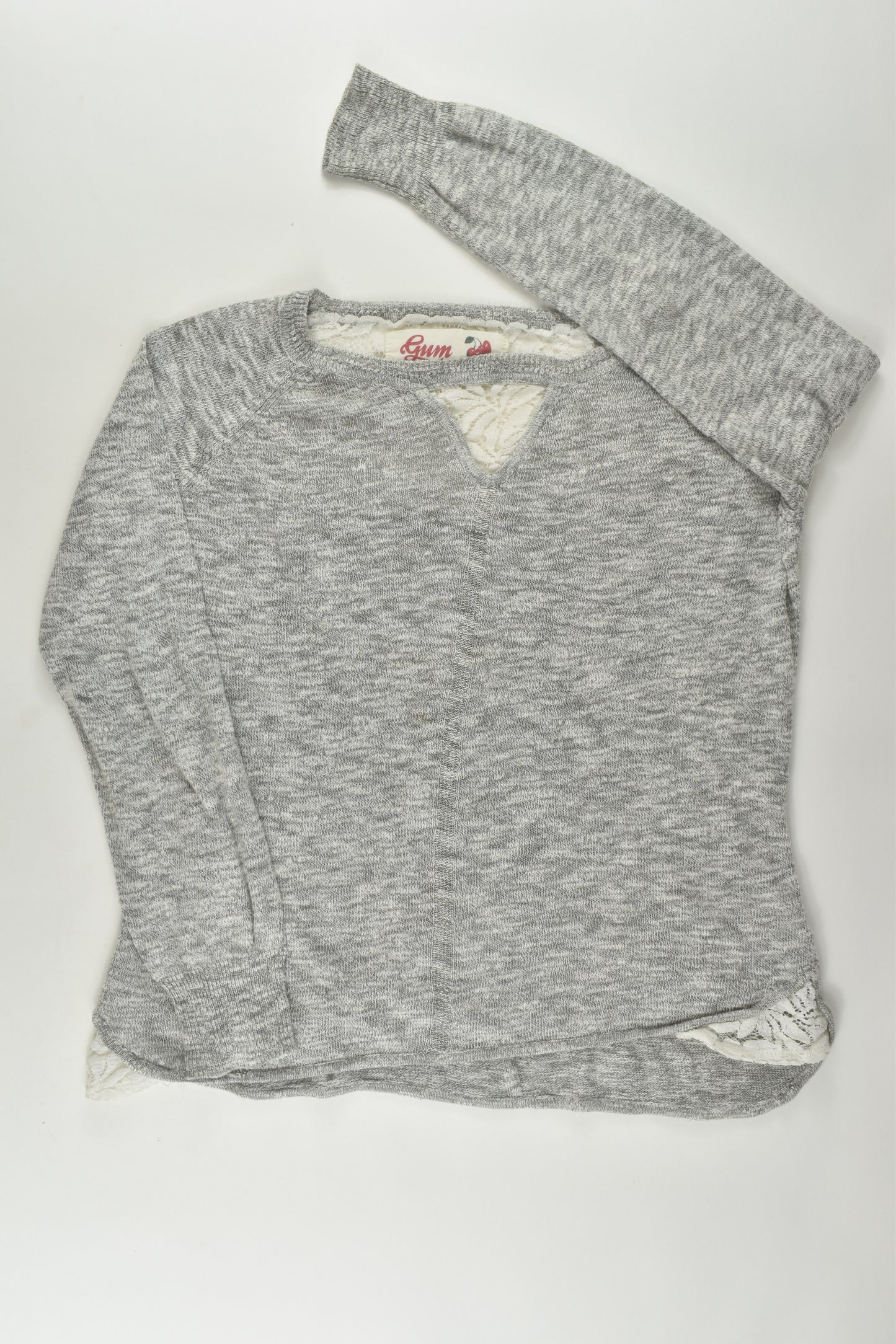 Gum Size 7 Knit Jumper with Lace Detail