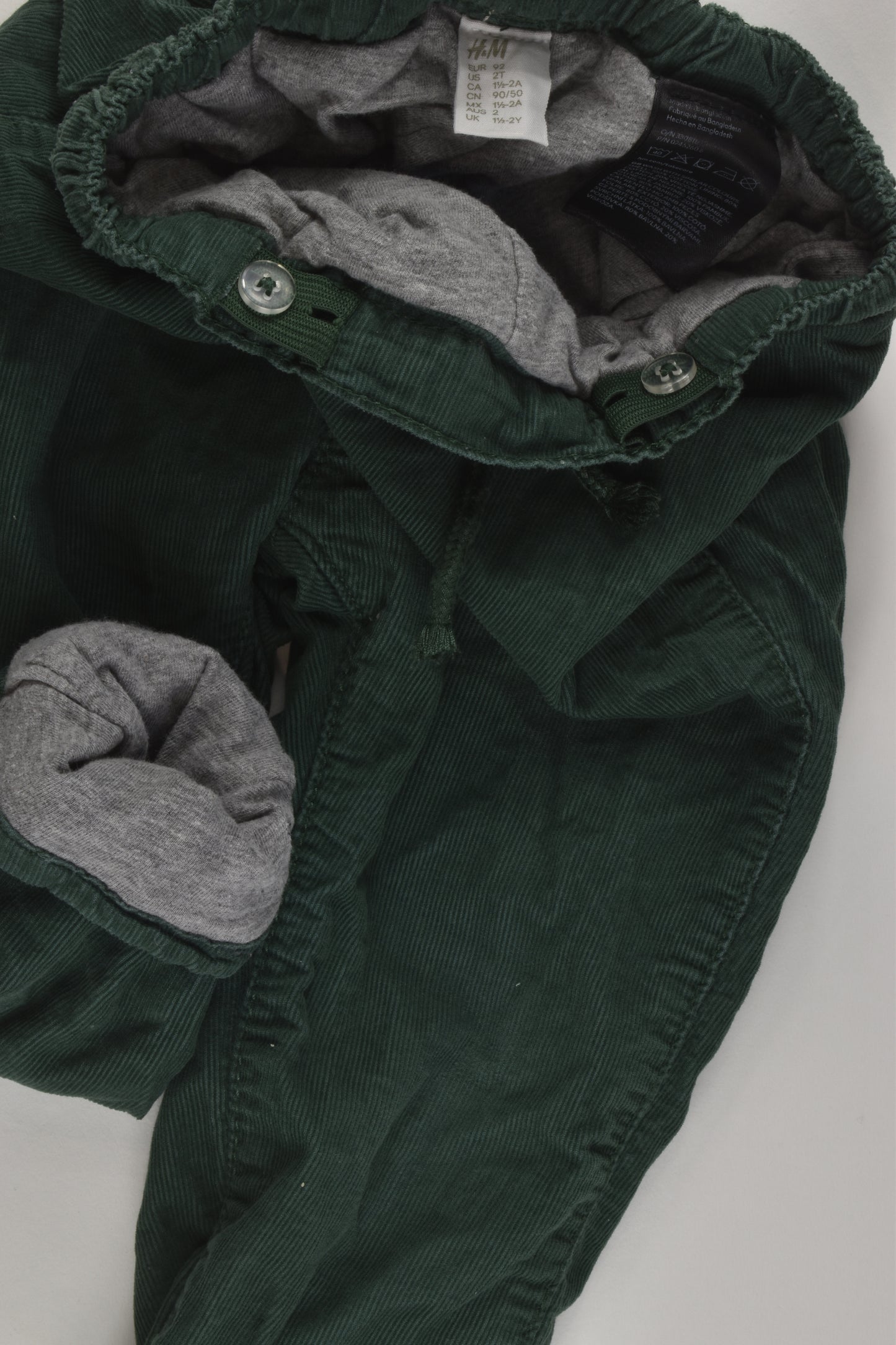 H&M Size 2 Lined Cord Pants