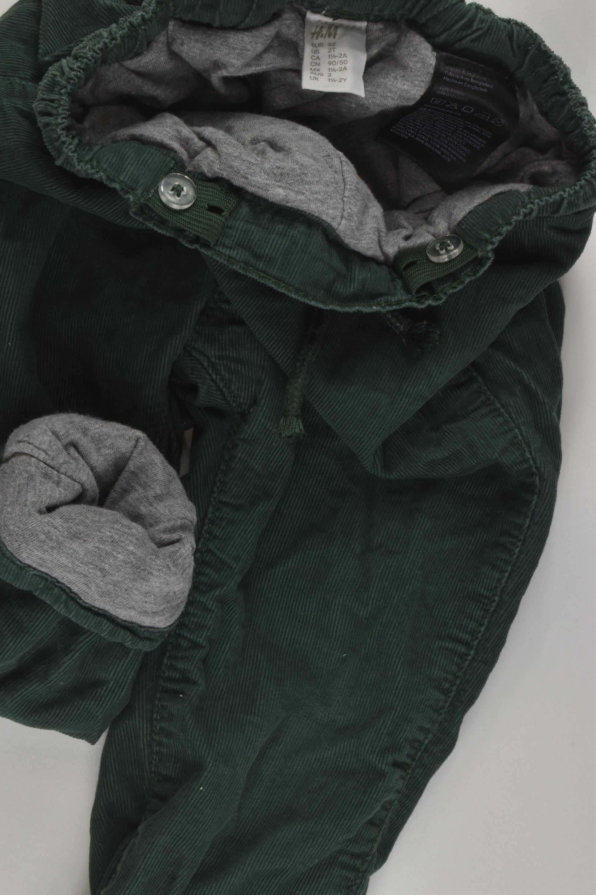 H&M Size 2 Lined Cord Pants