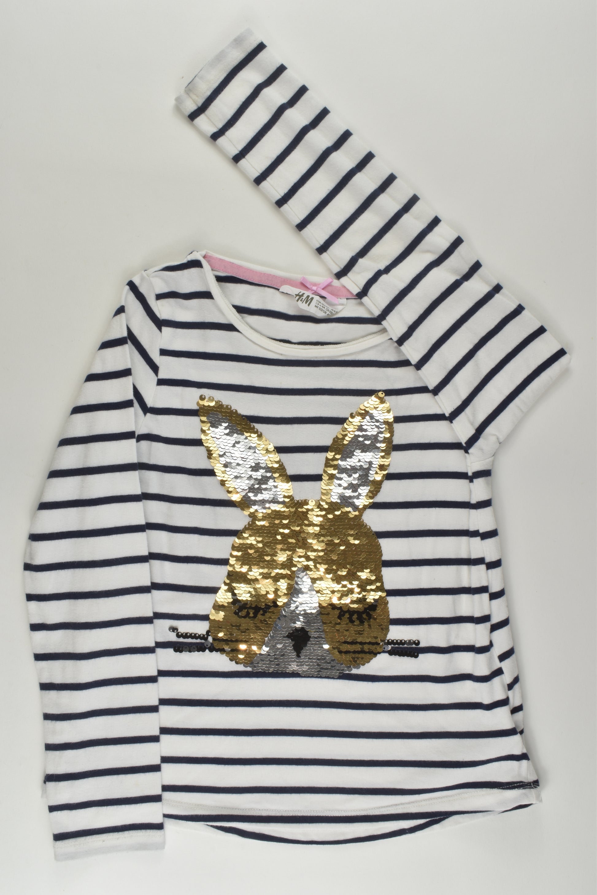 H&M Size 7-8 Reversible Sequins Bunny Top
