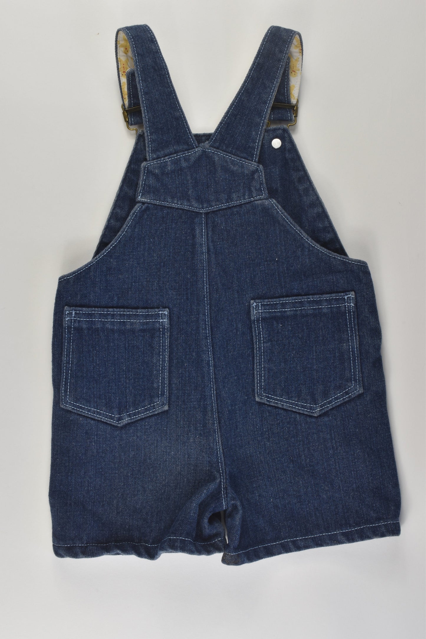 Handmade Size 0 Gingerbread Man Short Denim Overalls
