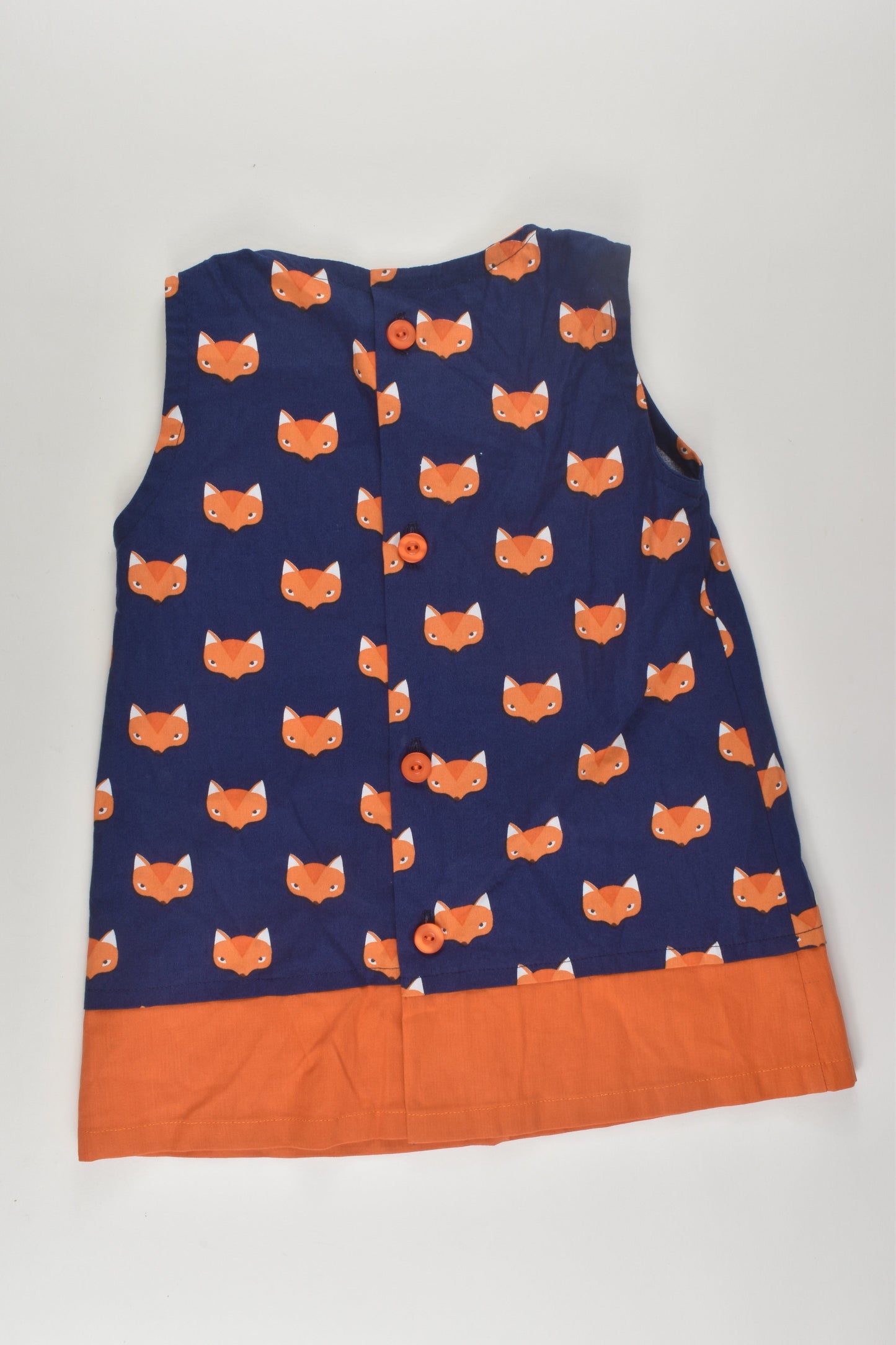 Handmade Size 2/3 Fox Dress and Hair Ribbons