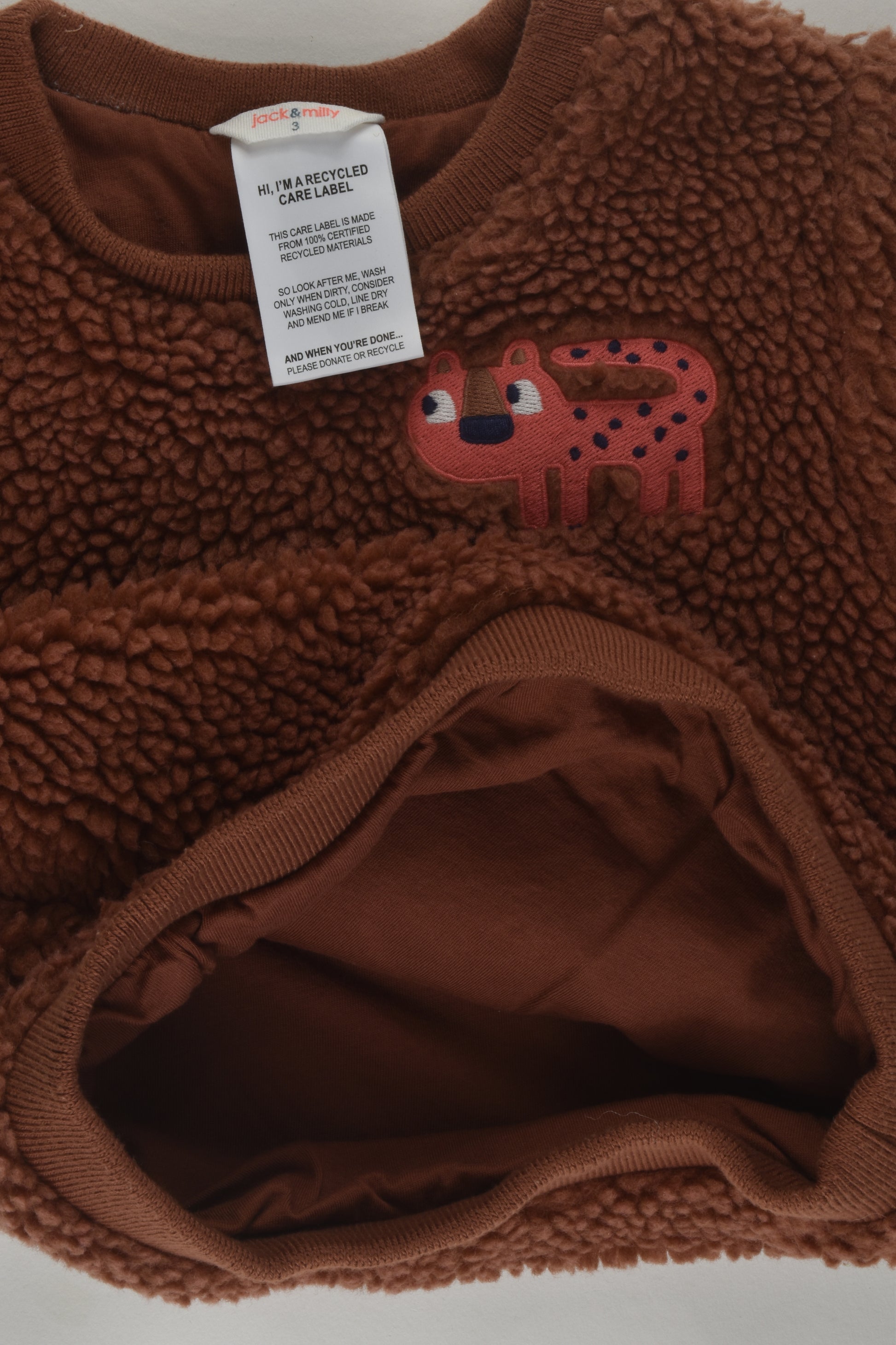Jack & Milly Size 3 Warm Sherpa Jumper