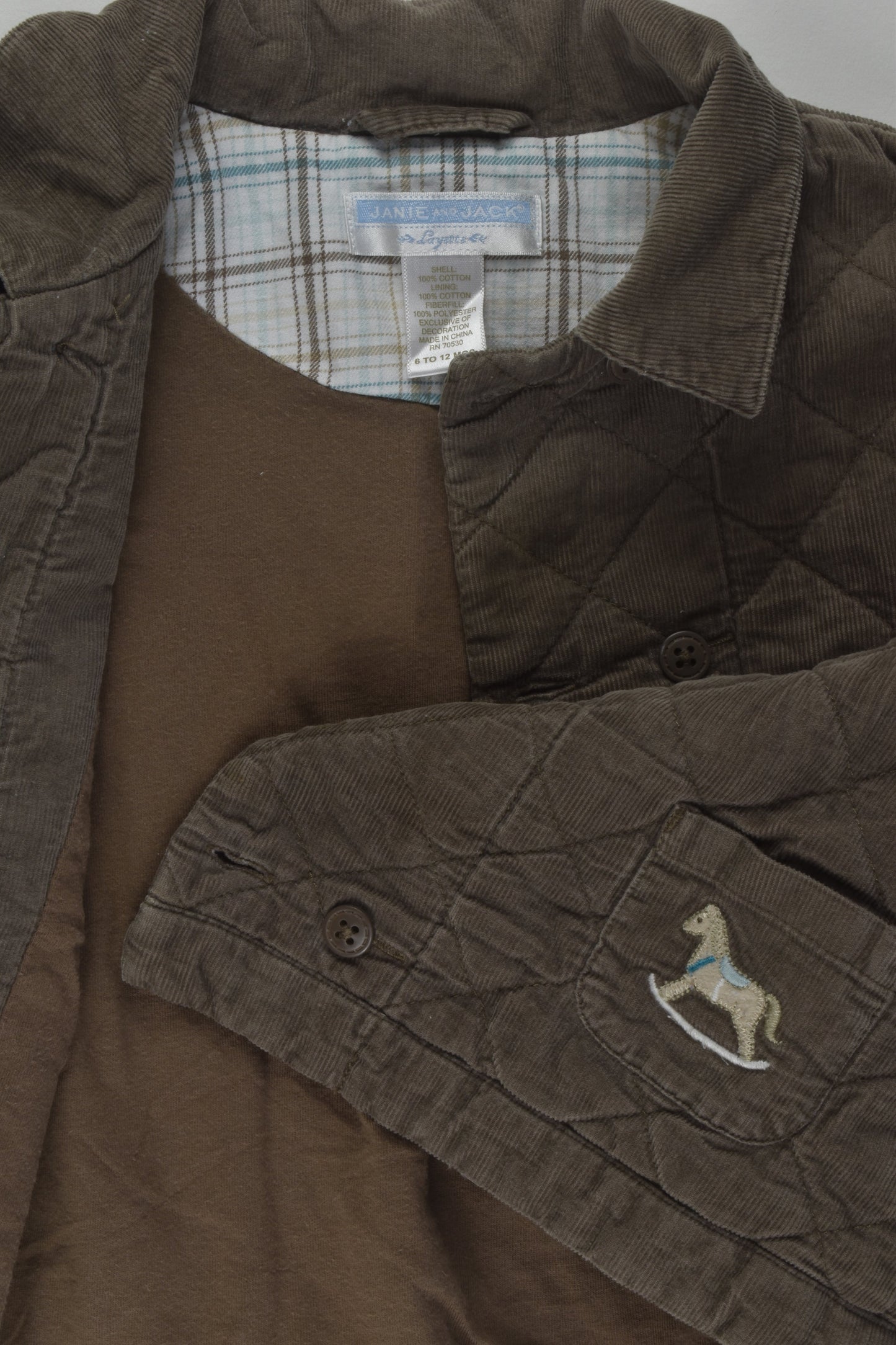 Janie and Jack Size 0 Lined Cord Jacket