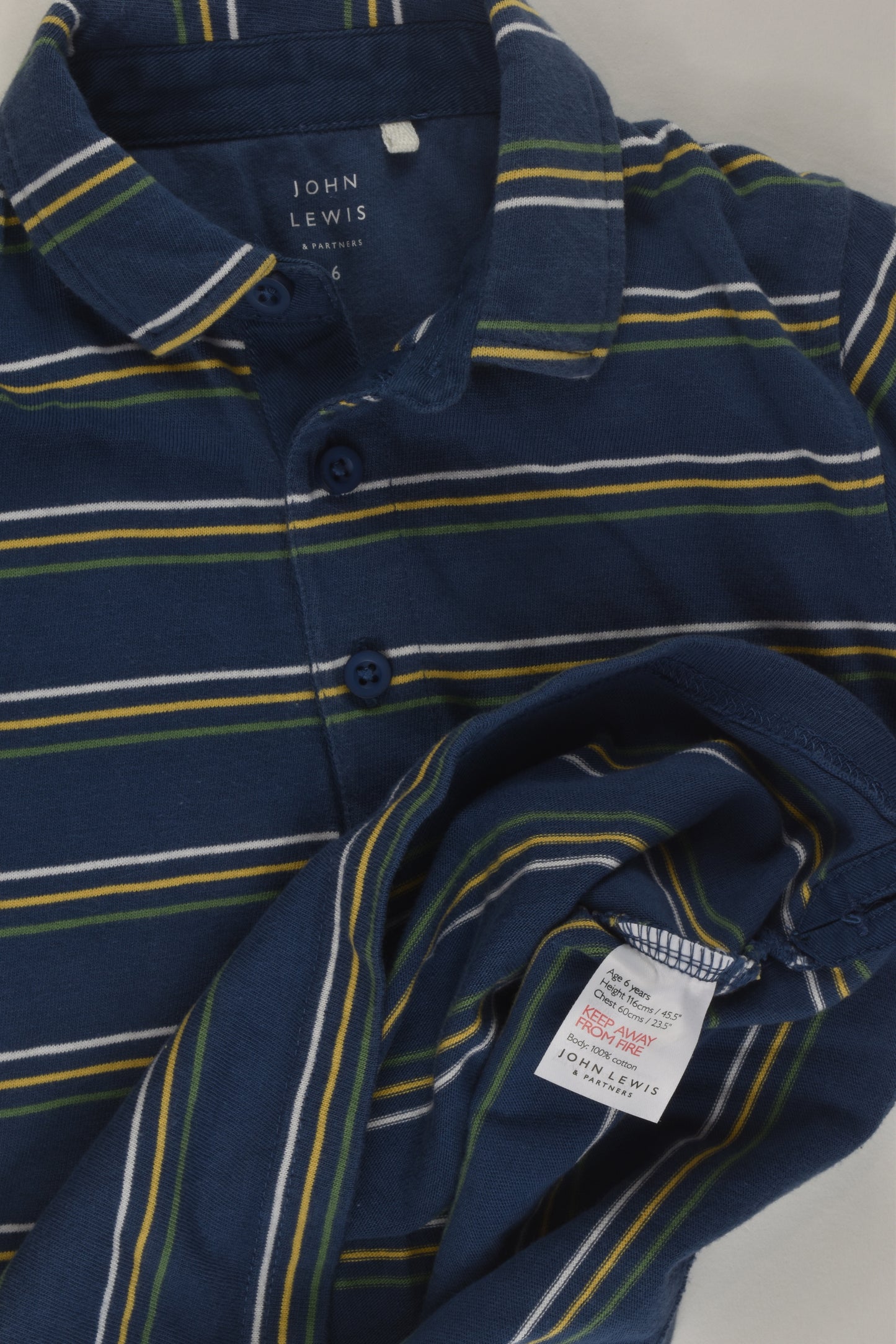 John Lewis Size 6 Blue Polo Shirt