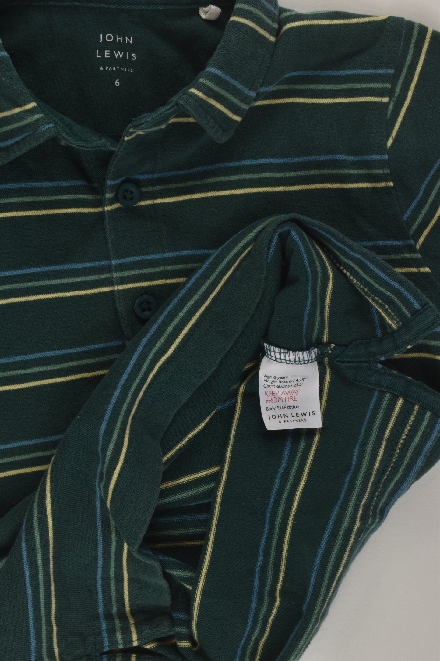 John Lewis Size 6 Green Polo Shirt