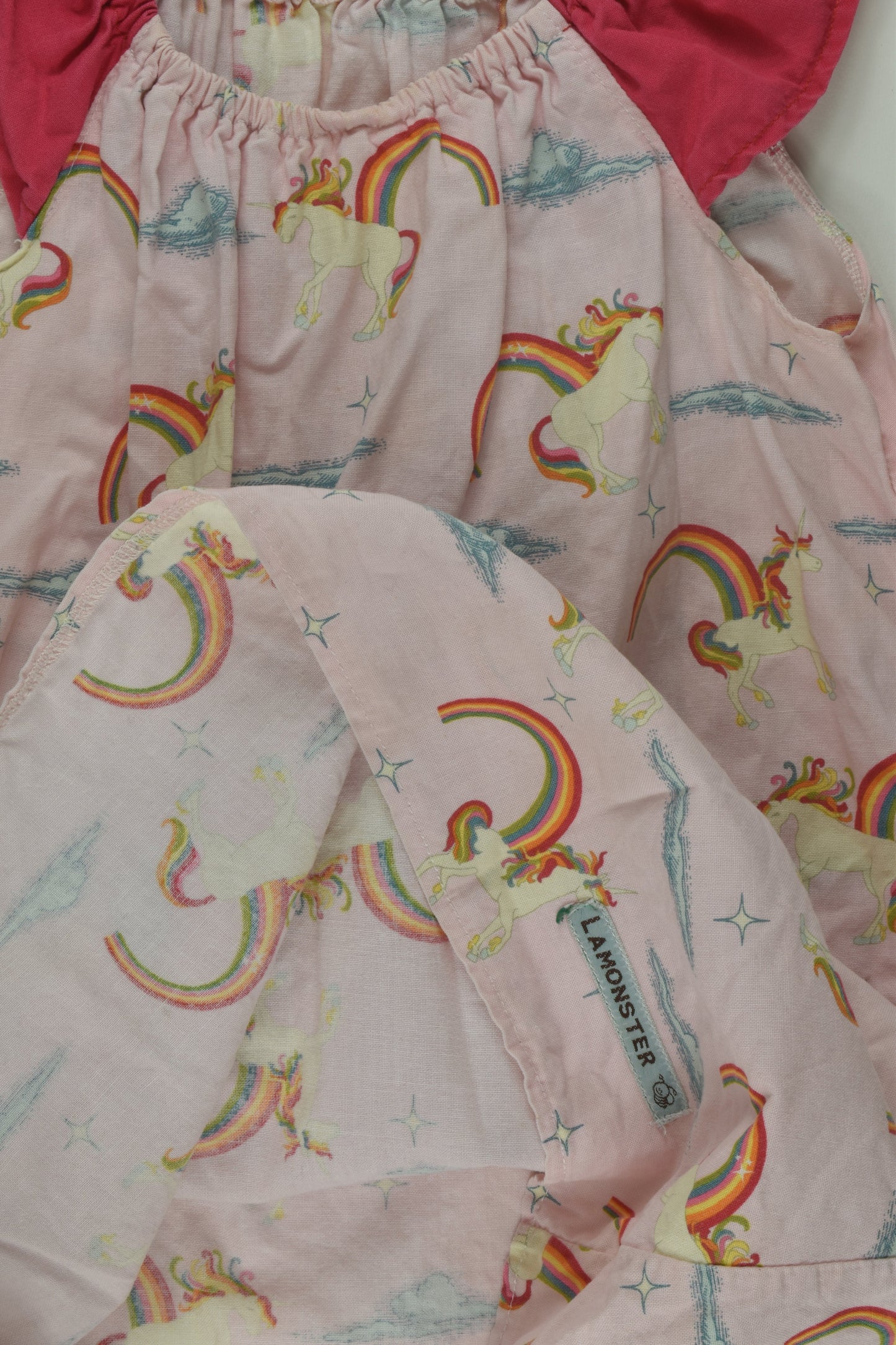 Lamonster Size 5-7 Rainbow Unicorn Handmade Dress