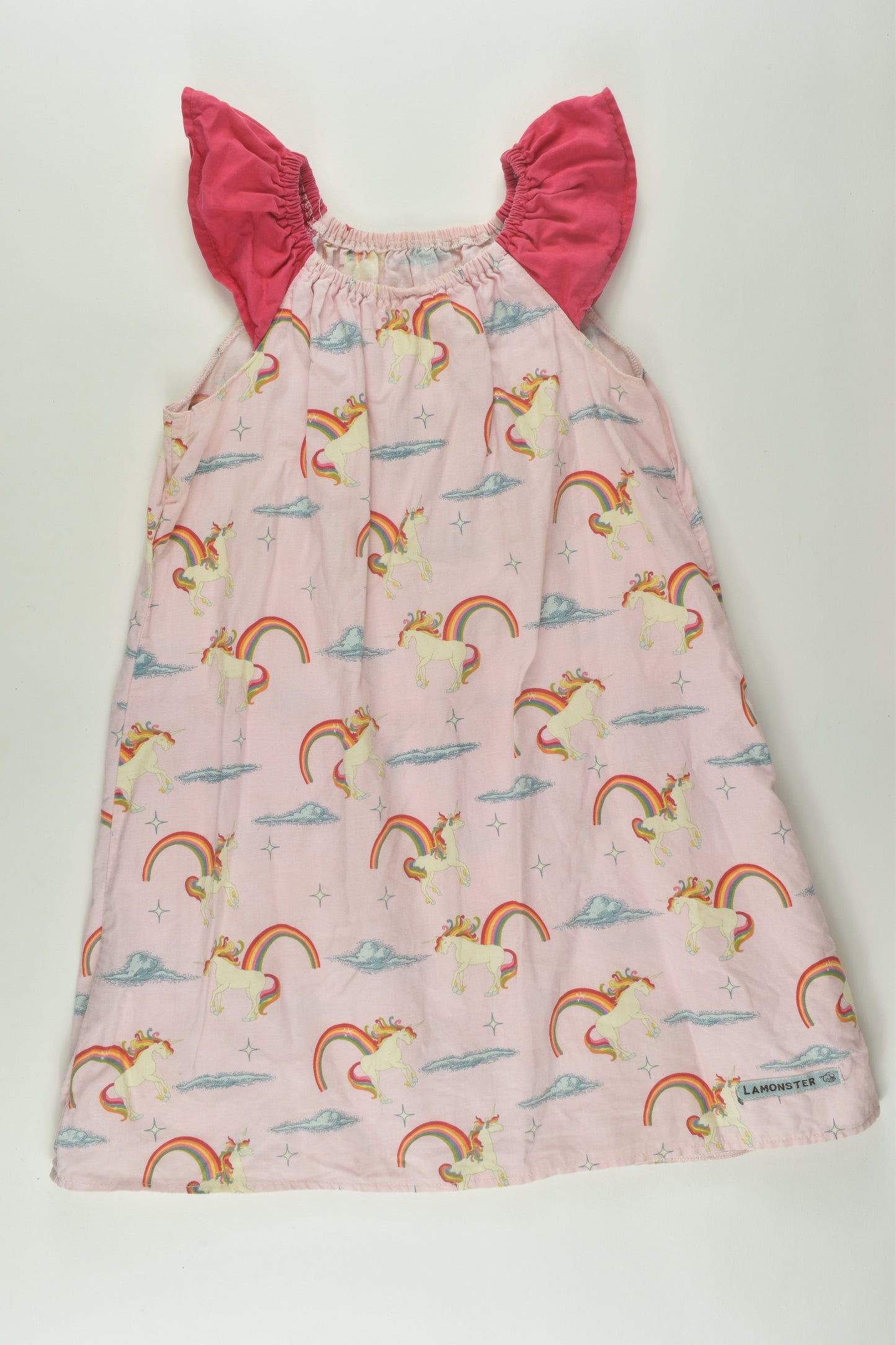 Lamonster Size 5-7 Rainbow Unicorn Handmade Dress