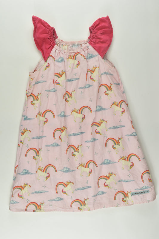 Lamonster Size 5-7 Rainbow Unicorn Handmade Dress
