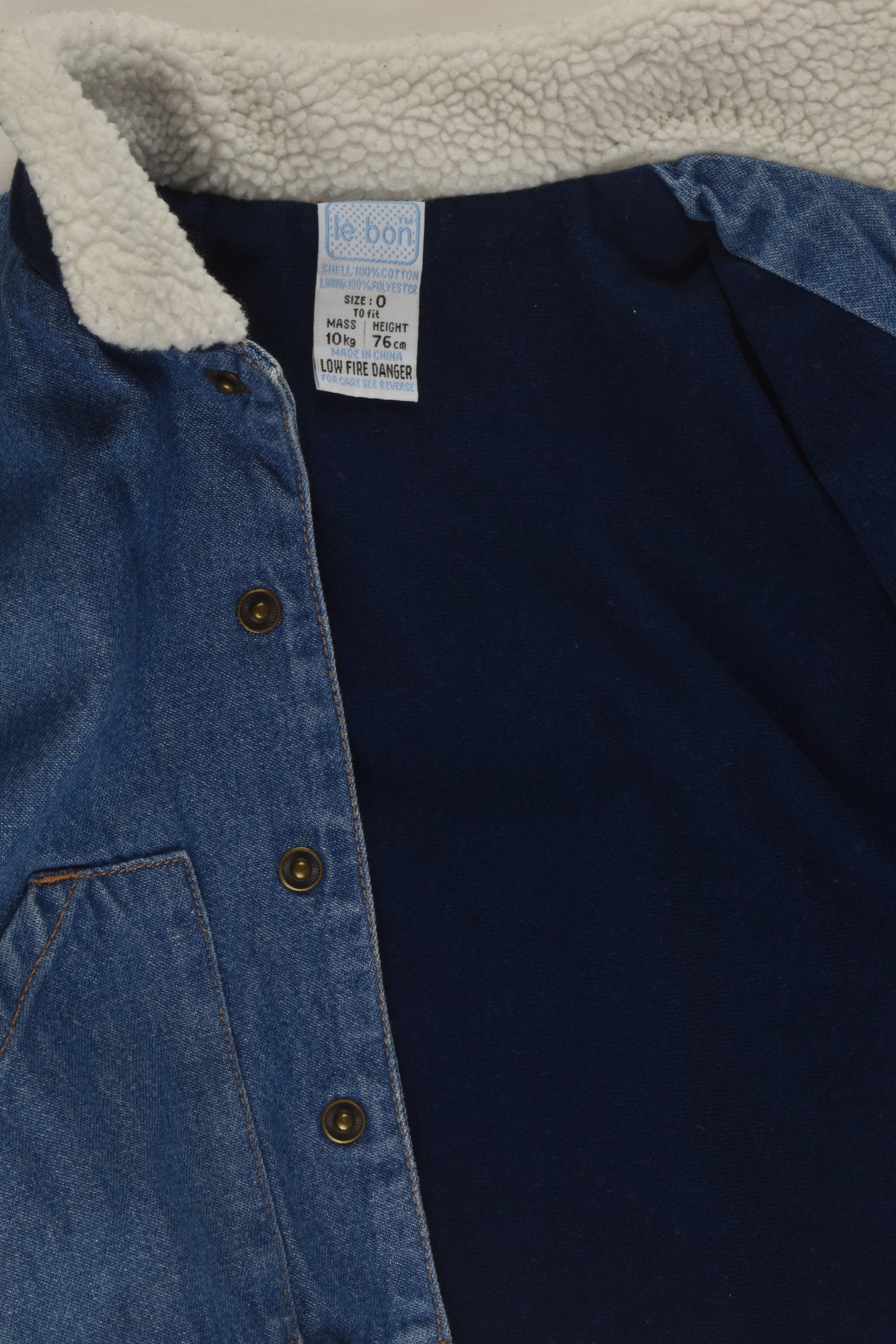 Le Bon Size 0 Lined Denim Jacket