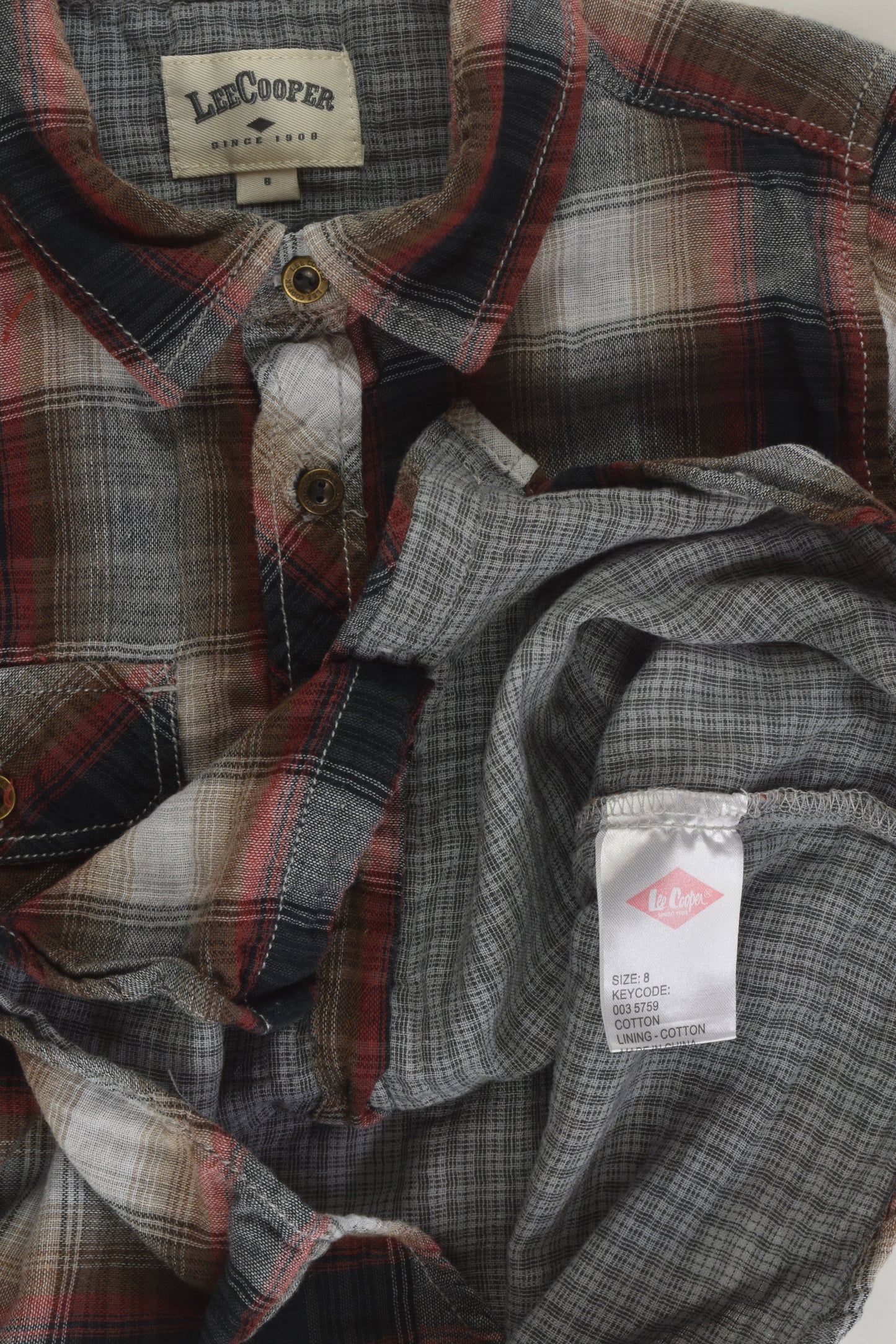 Lee Cooper Size 8 Checked Shirt