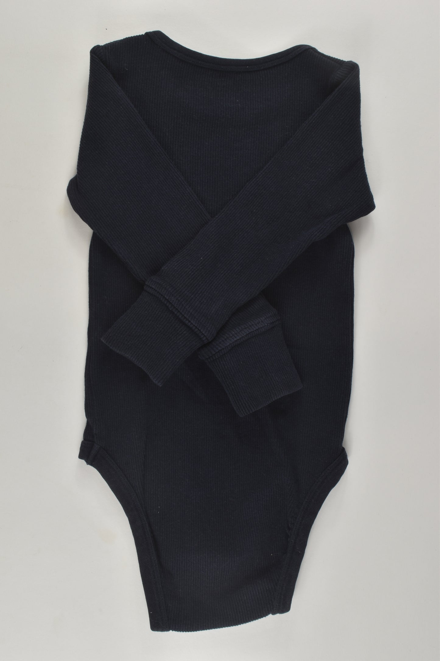 Lindex Size 0 Navy Ribbed Bodysuit