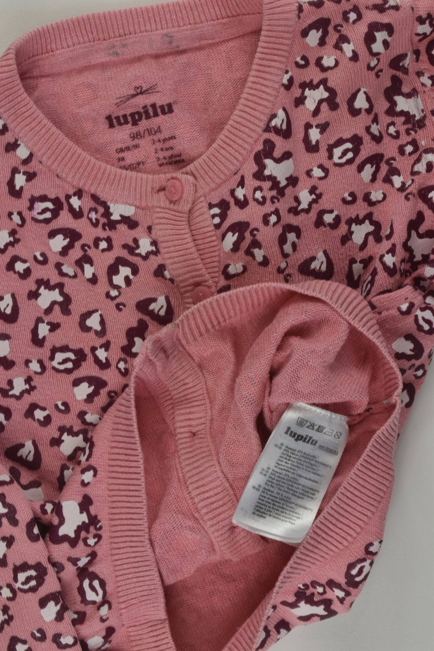 Lupilu Size 2-4 Leopard Print Cardigan